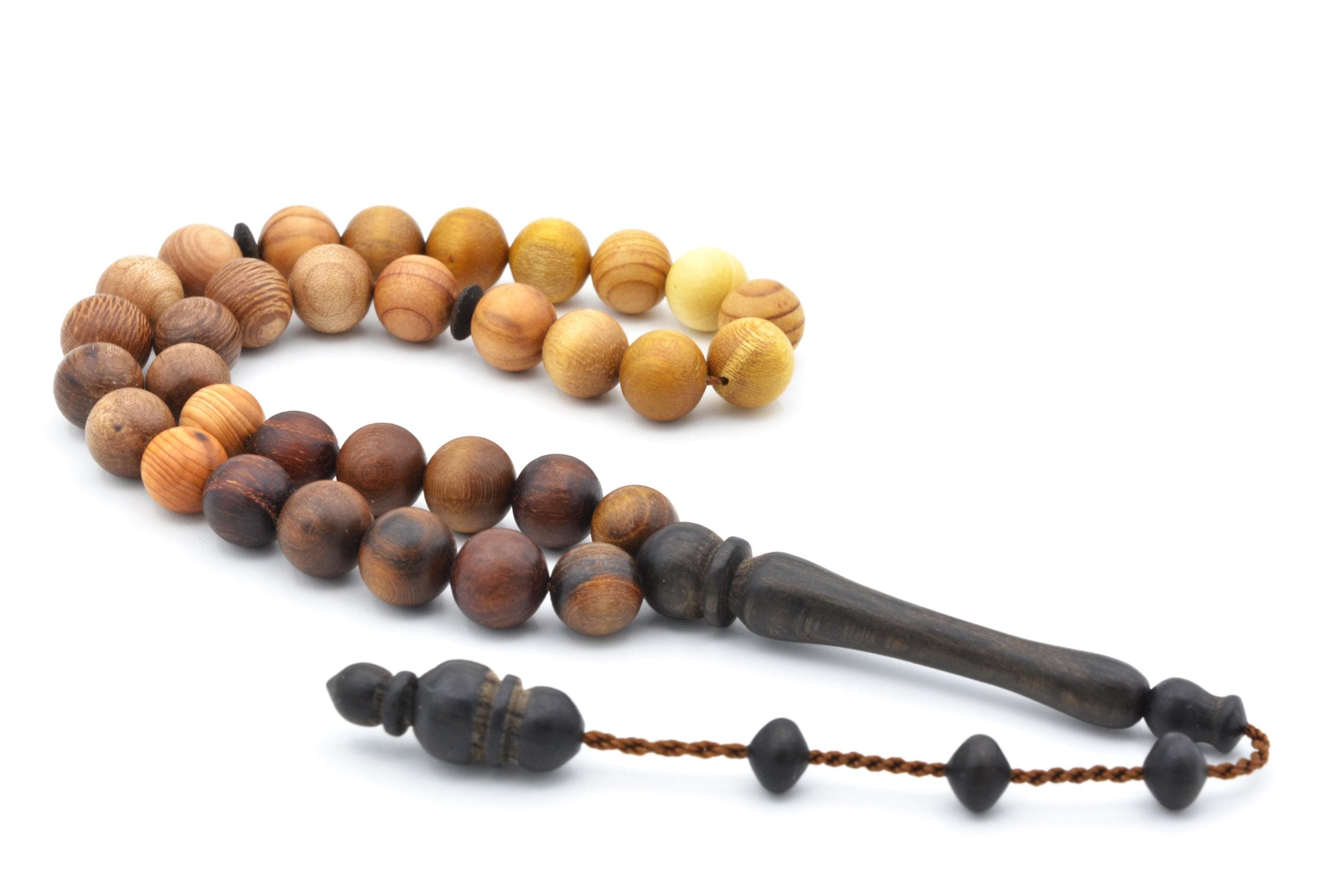 17 Different Types Wood Tasbih, Misbaha, Different Trees Prayer Beads, Tasbih 33, Islamic Rosary, Tesbih, Tasbeeh, Worry Beads, Muslim Gift - image 3