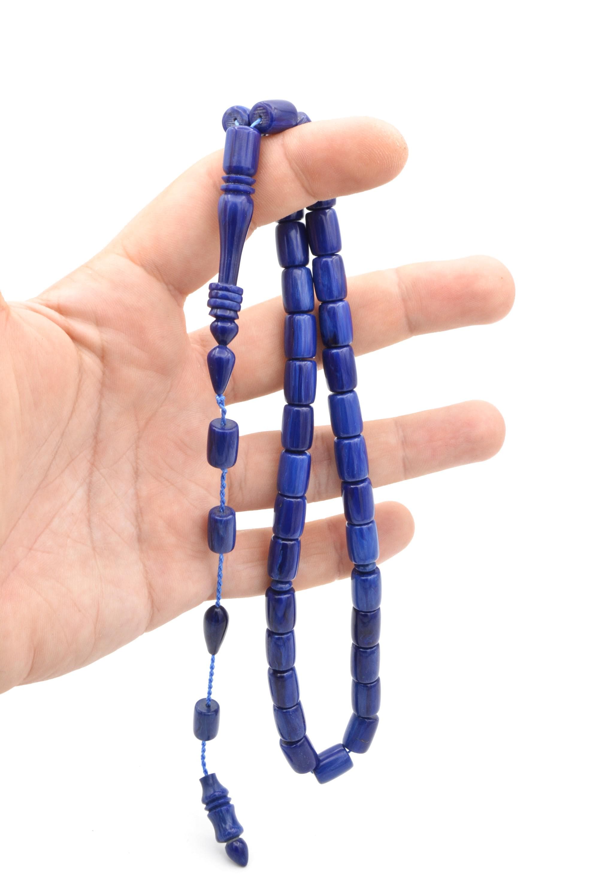 Blue Bakelite Amber Rosary: 33-Bead Tasbih Misbaha - image 3