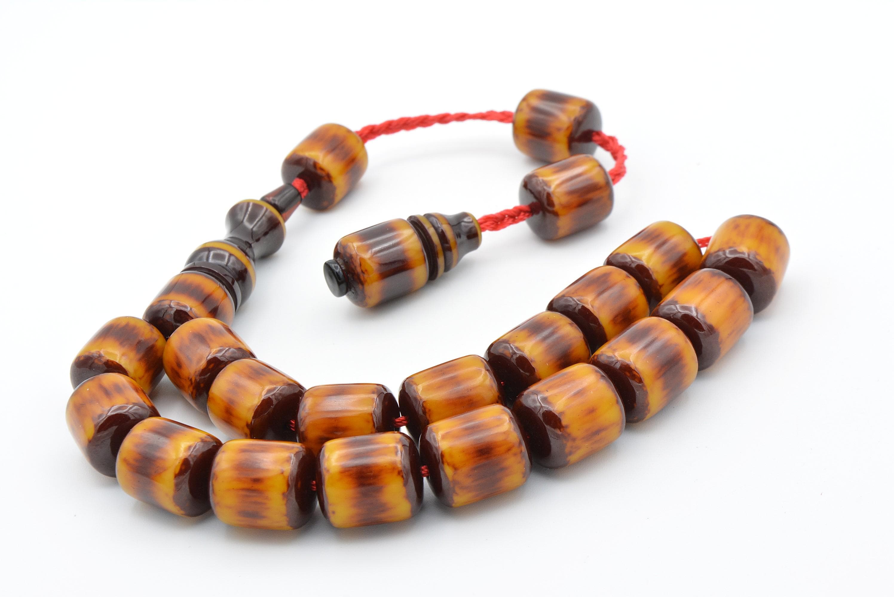 Nael Master's Brown Orange Bakelite Amber Rosary Beads, 17 Beads Rosary - image 5