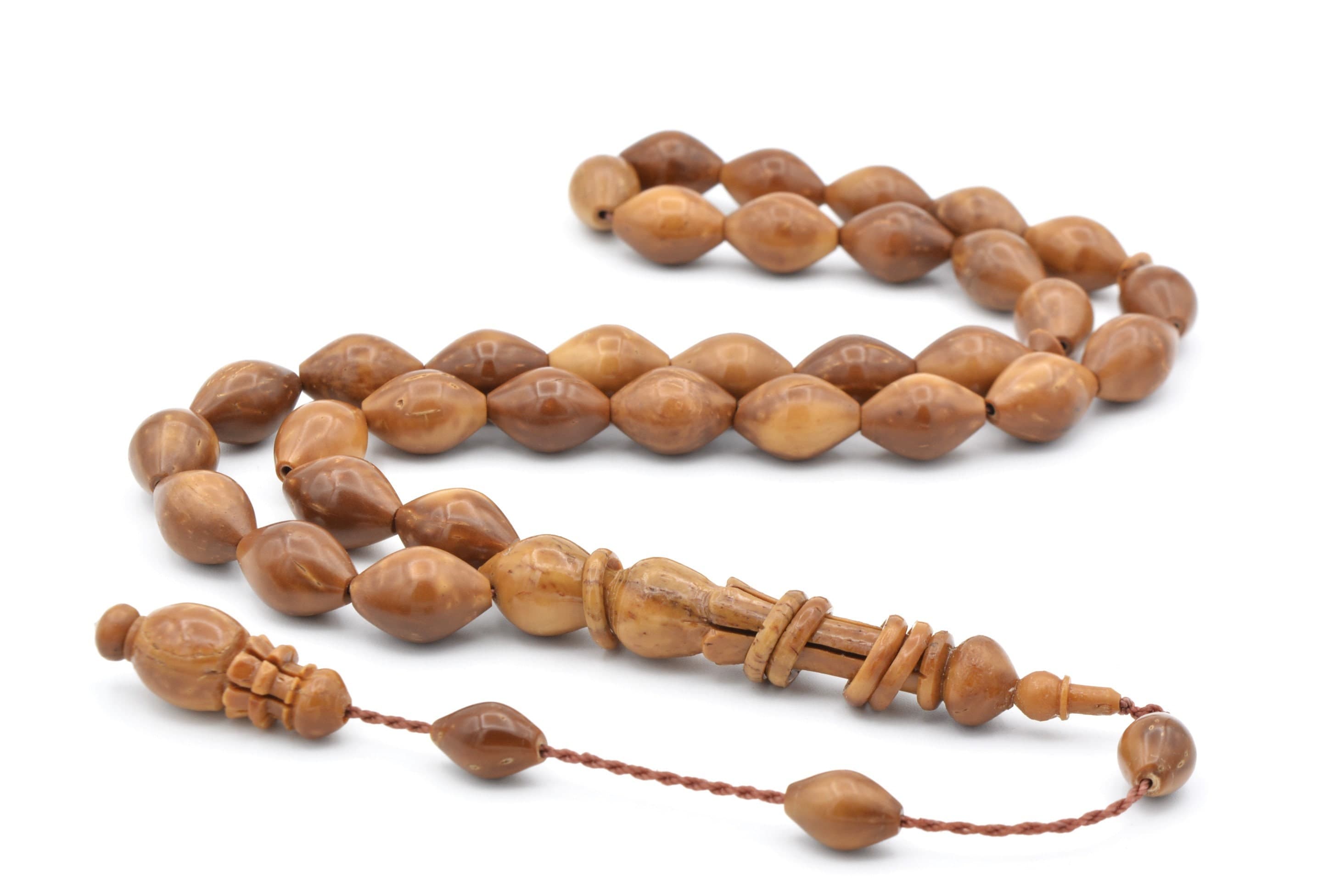Workmanship Natural Coca Tree Kuka Rosary,33 Beads Islamic Prayer Beads, Kuka Tesbih, Tasbih, Misbaha, Tasbeeh, Muslim, Kuka Tesbih, Sibha