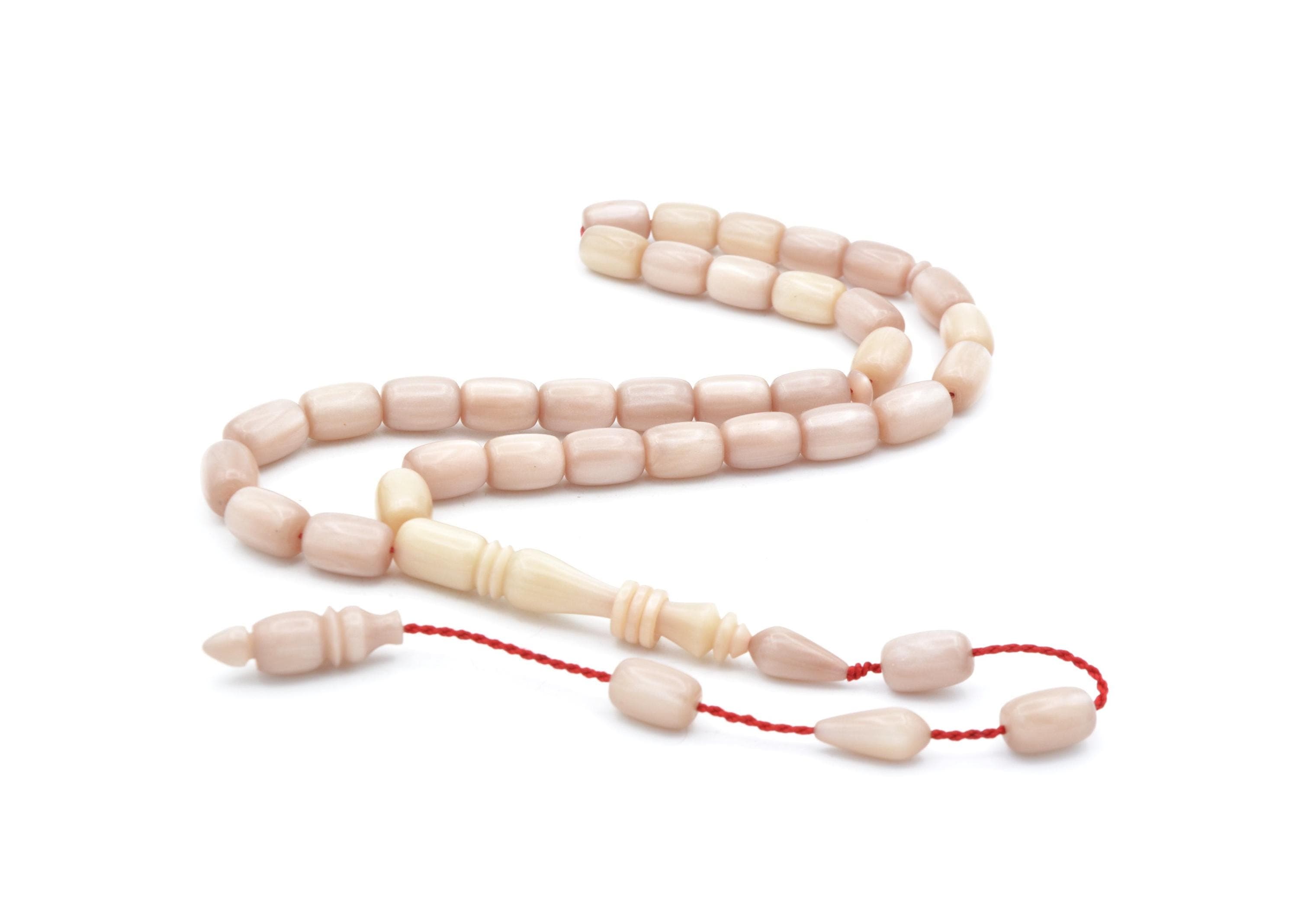 Master Ahmed Emin Beige Bakelite Amber Rosary: 33-Bead Tasbih Misbaha