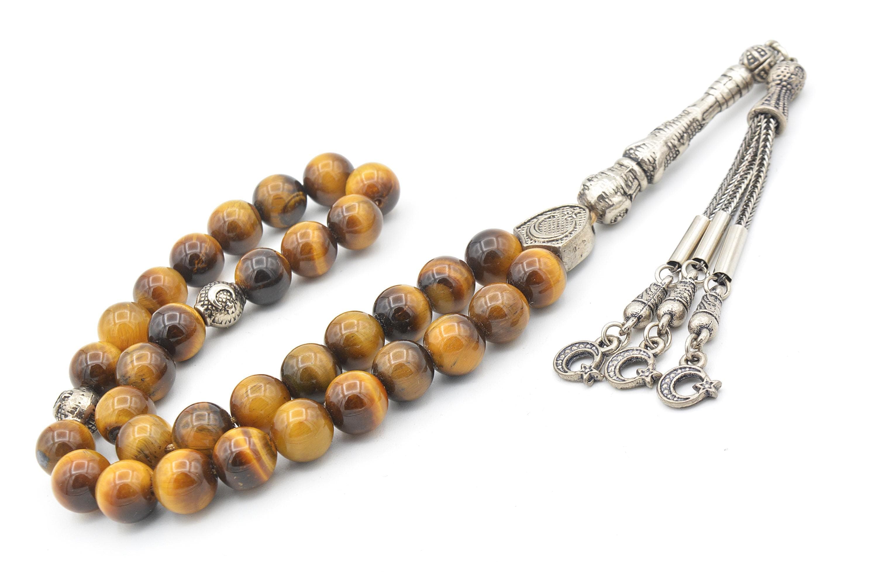 Tiger Eye 33 Prayer Beads, Tiger Eye 33 Beads Tasbih, Tiger Eye Prayer Beads, Tiger Eye Tasbeeh, Tiger Eye Stone Tasbih, Tiger Eye Rosary - image 4