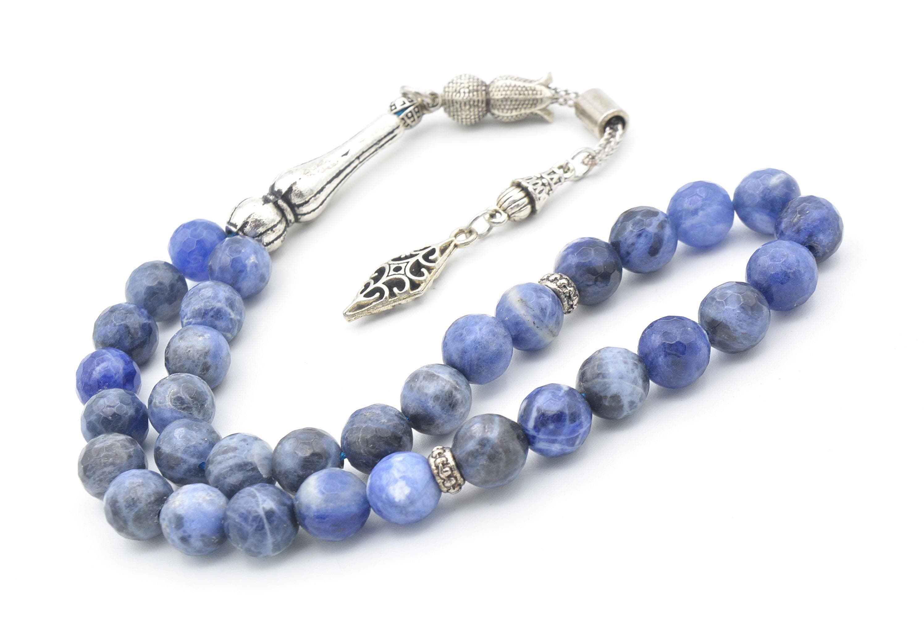 Faceted Sodalite 33 Prayer Beads, Faceted Sodalite 33 Beads Tasbih, Faceted Sodalite Prayer Beads, Sodalite Tasbeeh, Sodalite Stone Tasbih - image 5