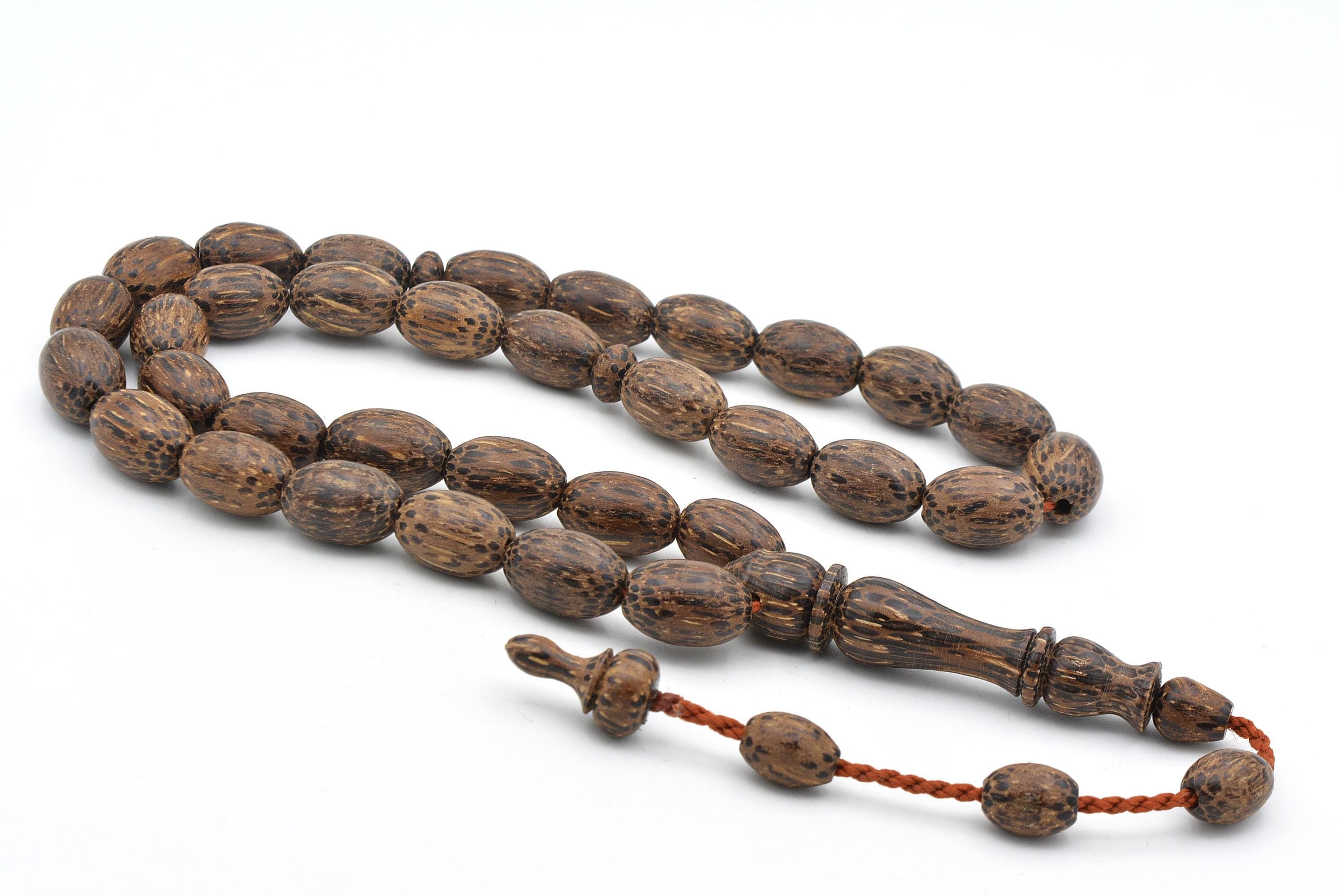 Workmanship Natural Palm Tree 33 Beads Islamic Prayer Beads, Palm Tasbih, Palm Misbaha, Tasbeeh, Palm Rosary, Palm Tesbih, Muslim, Sibha - image 3