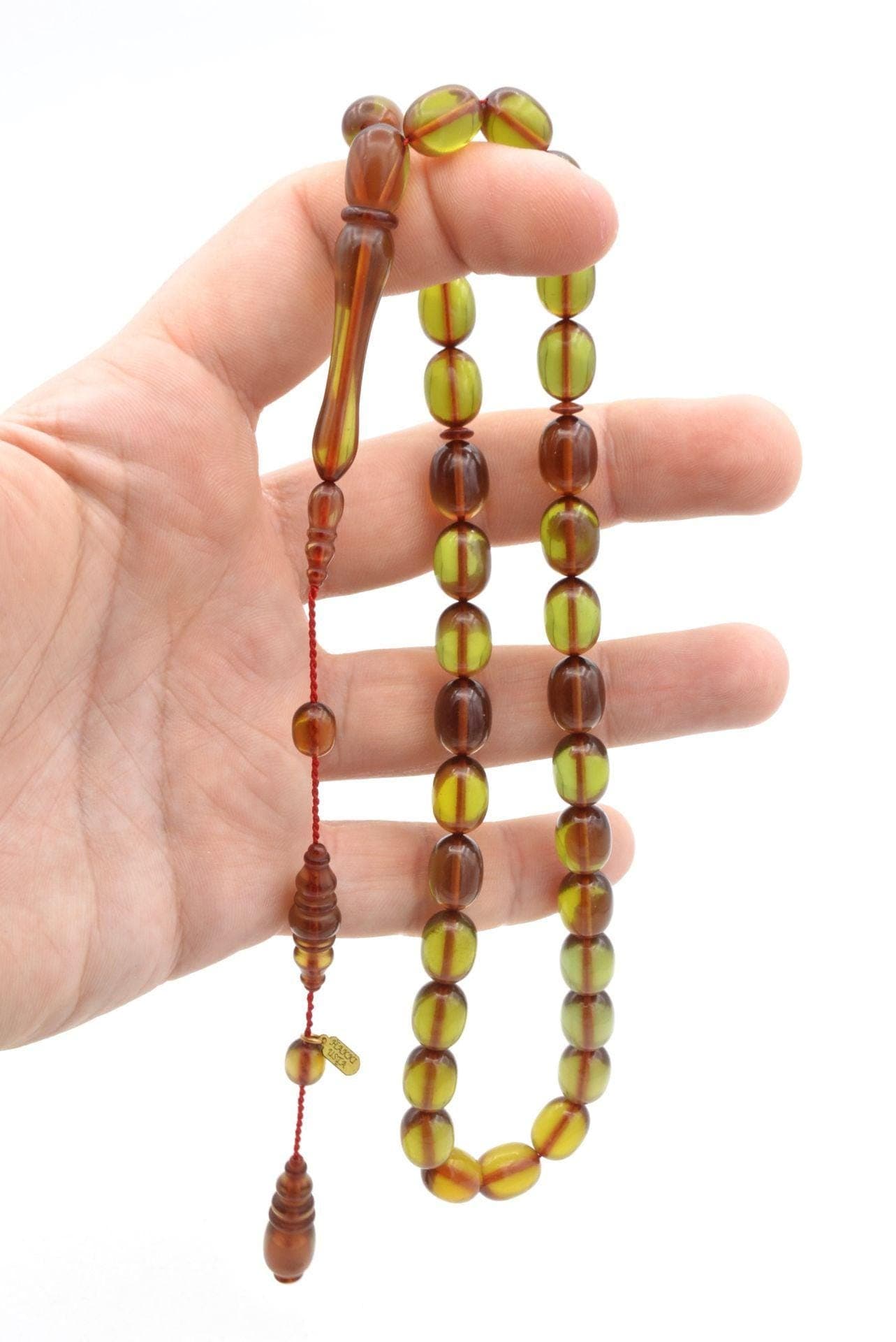 Capsule Model Bakelite Amber 33 Beads Rosary, Bakelite Amber 33 Beads Prayer Beads - image 5