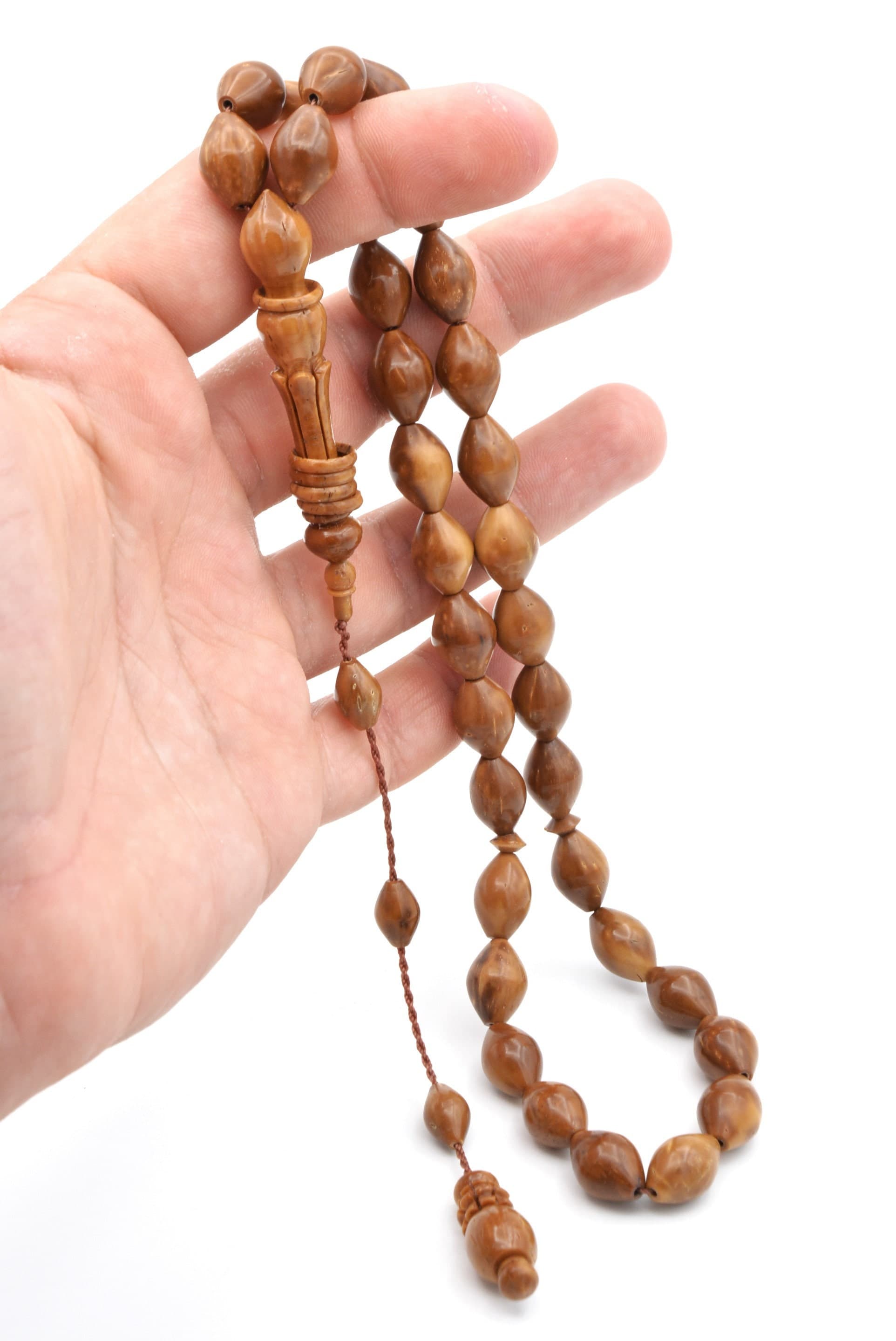 Workmanship Natural Coca Tree Kuka Rosary,33 Beads Islamic Prayer Beads, Kuka Tesbih, Tasbih, Misbaha, Tasbeeh, Muslim, Kuka Tesbih, Sibha - image 4