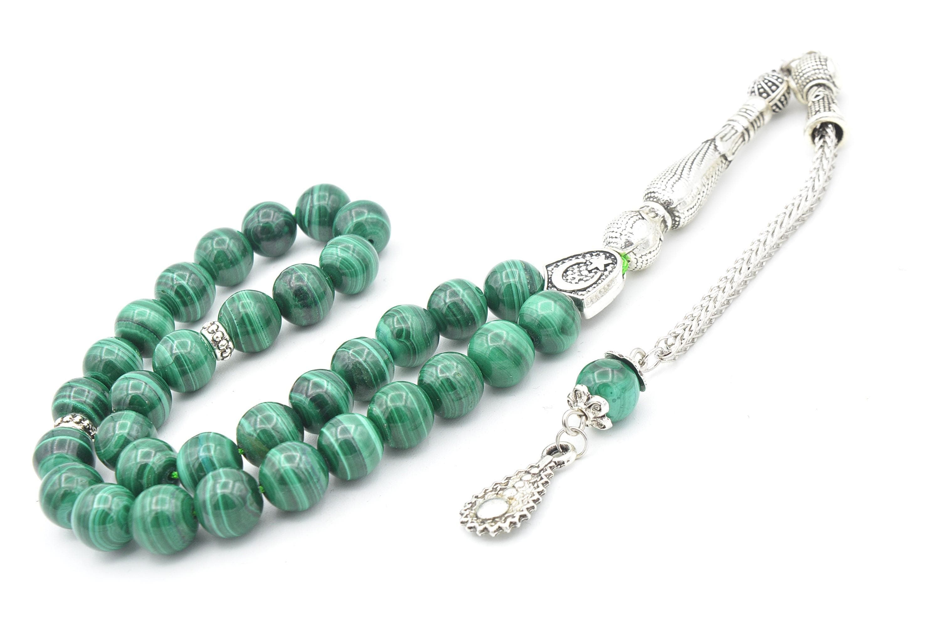 Malachite 33 Prayer Beads, Malachite 33 Beads Tasbih, Malachite Prayer Beads, Malachite Tasbeeh, Malachite Stone Tasbih, Malachite Rosary - image 4