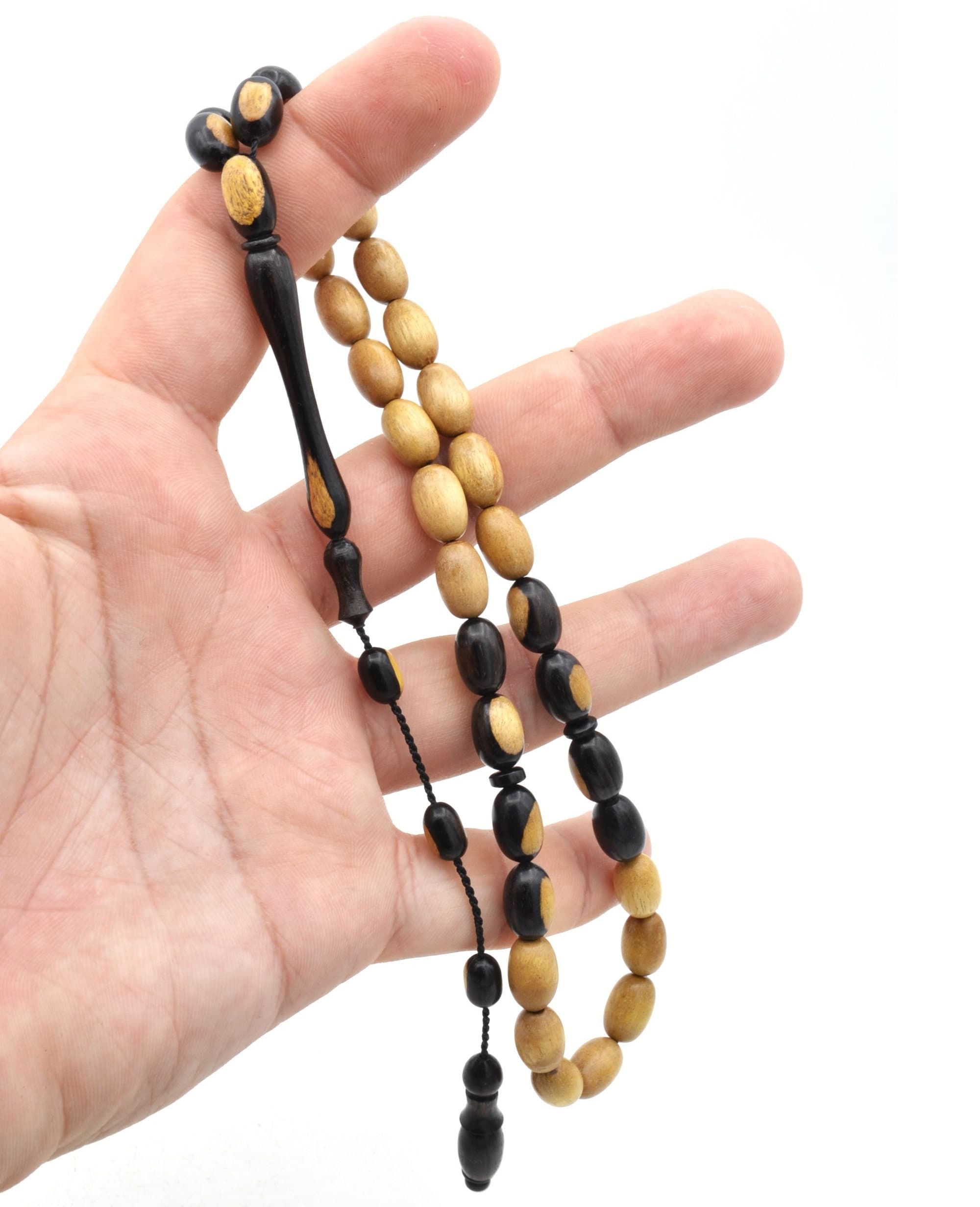 Natural Ebony Wood 33 Beads Islamic Prayer Beads, Ebony Tasbih, Misbaha, Ebony Tasbeeh, Ebony Rosary, Tesbih, Muslim, Sibha, Rosary, Tasbih - image 5