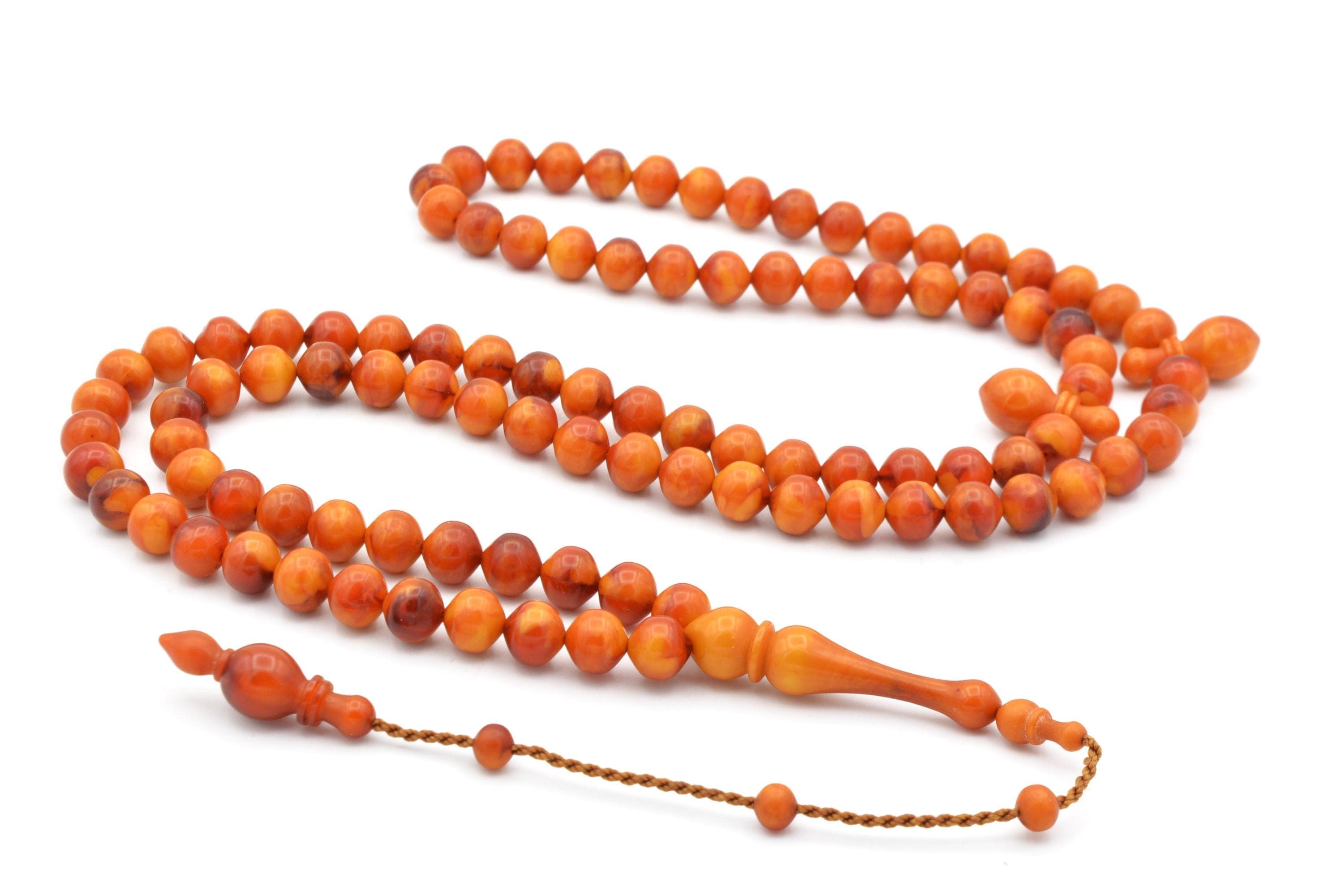 7 mm Small Size Amber Appearance 99 Beads Tasbih, Islamic, Misbaha, Rosary, Tasbeeh, Muslim, Muslim Gift, Prayer Beads, Prayer Rosary, Pray - image 3
