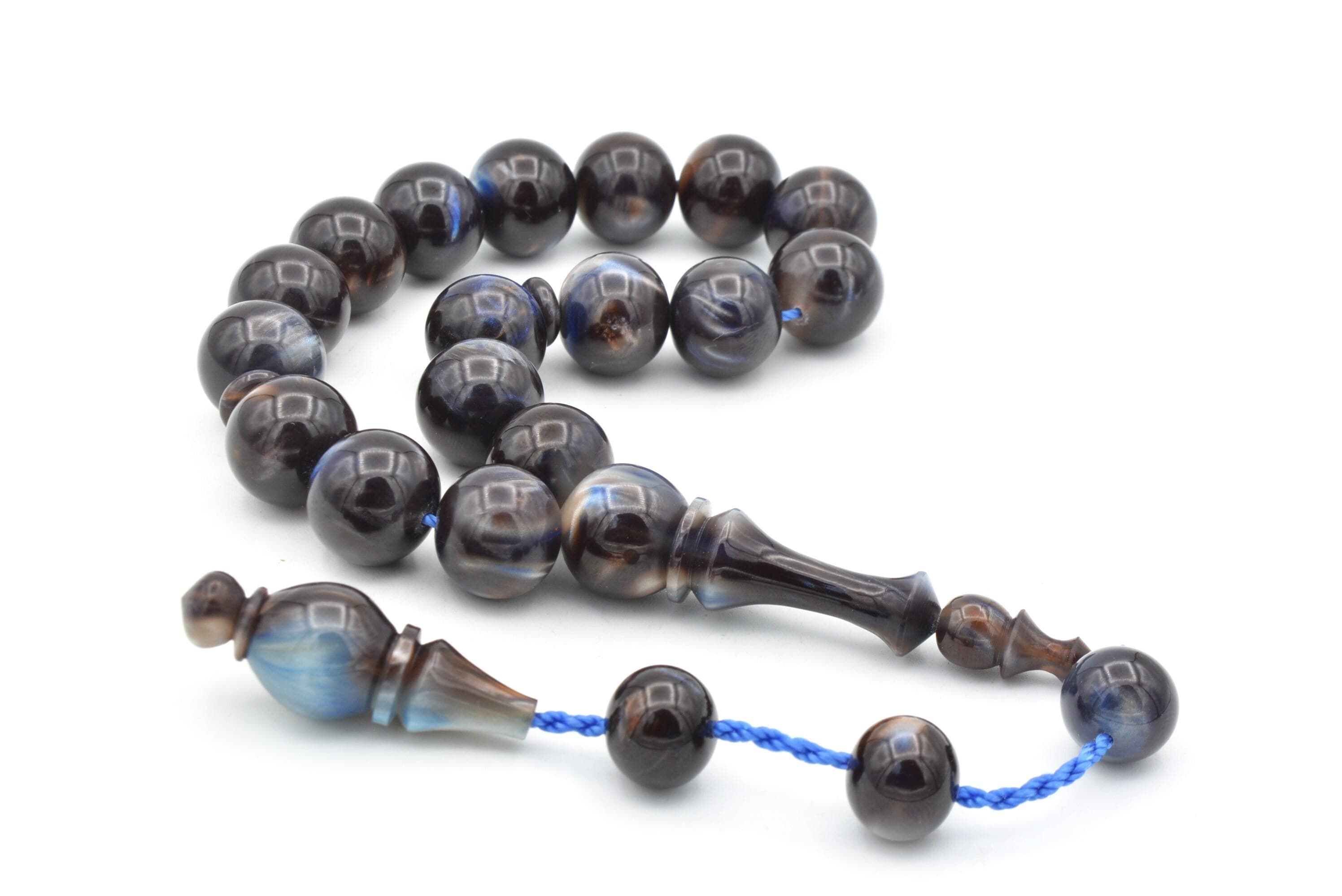 Erhan Master Glittery Amber Rosary: 17-Bead Bakelite Tasbih - image 3