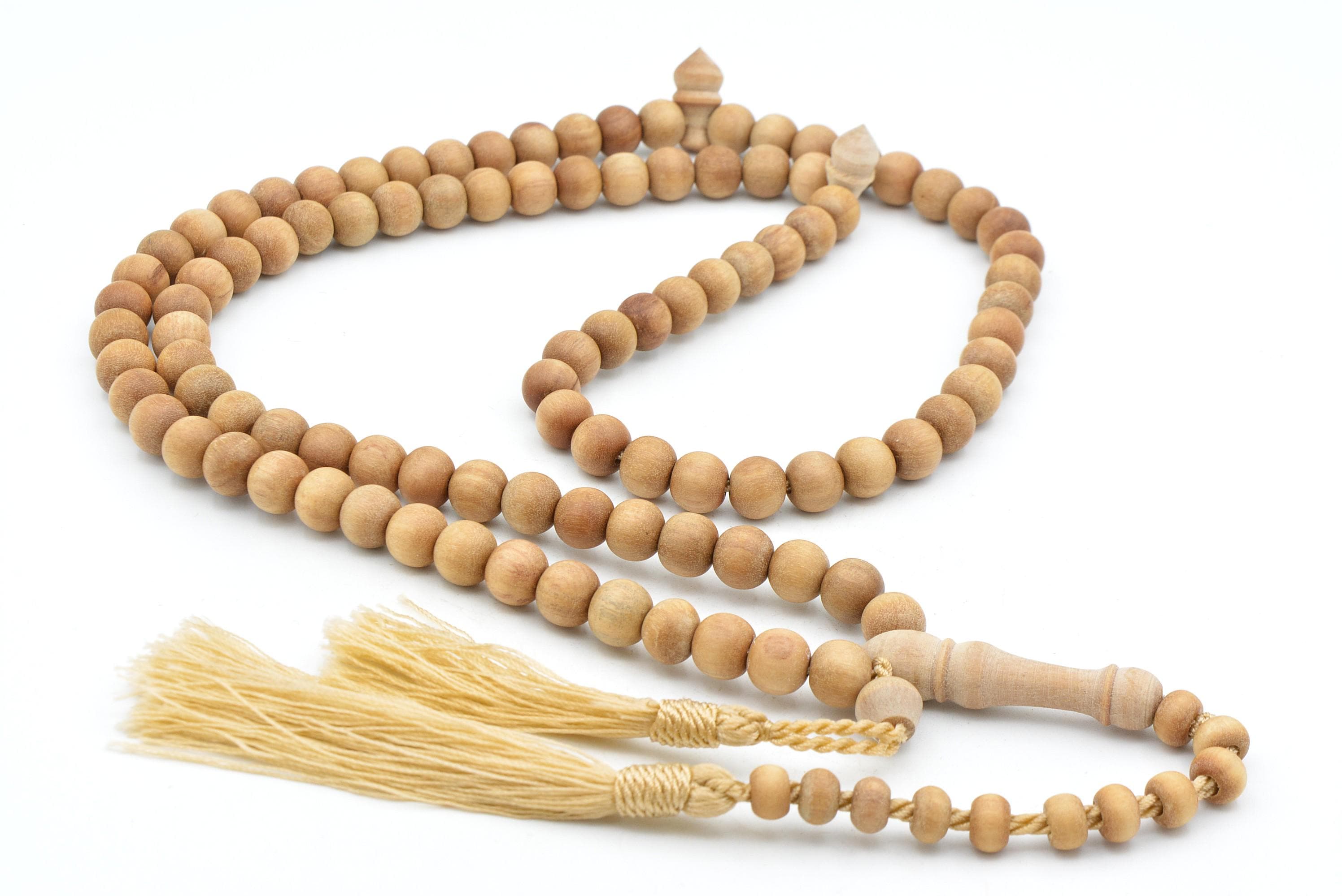 Natural Sandalwood 99 Beads Tasbih, Camphor Tasbih, Misbaha, Sandalwood Tasbeeh, Sandalwood Rosary, Tesbih, Islamic Prayer Beads - image 5