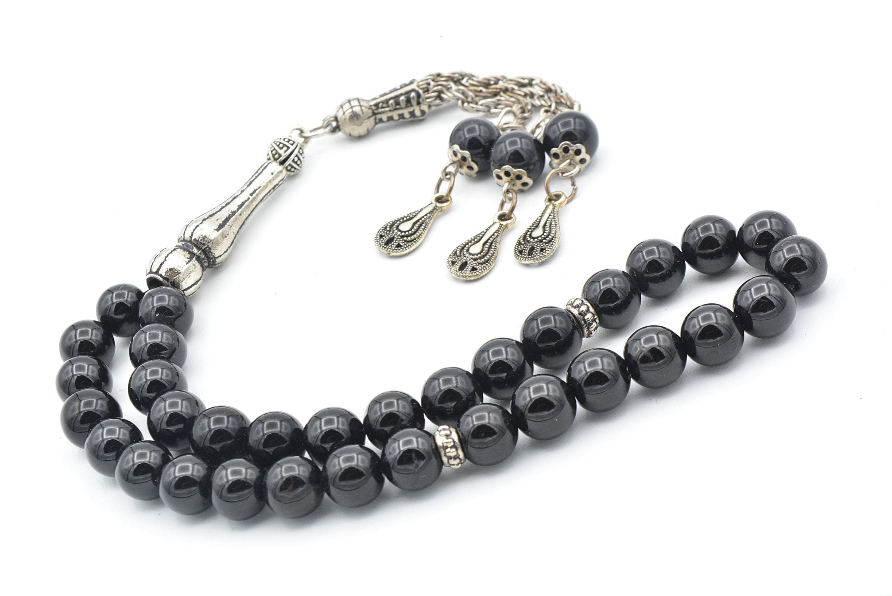Black Onyx 33 Prayer Beads, Onyx 33 Beads Tasbih, Onyx Prayer Beads, Onyx Tasbeeh, Onyx Stone Tasbih, Onyx Rosary, Onyx Beads, Oniks Tesbih, - image 5