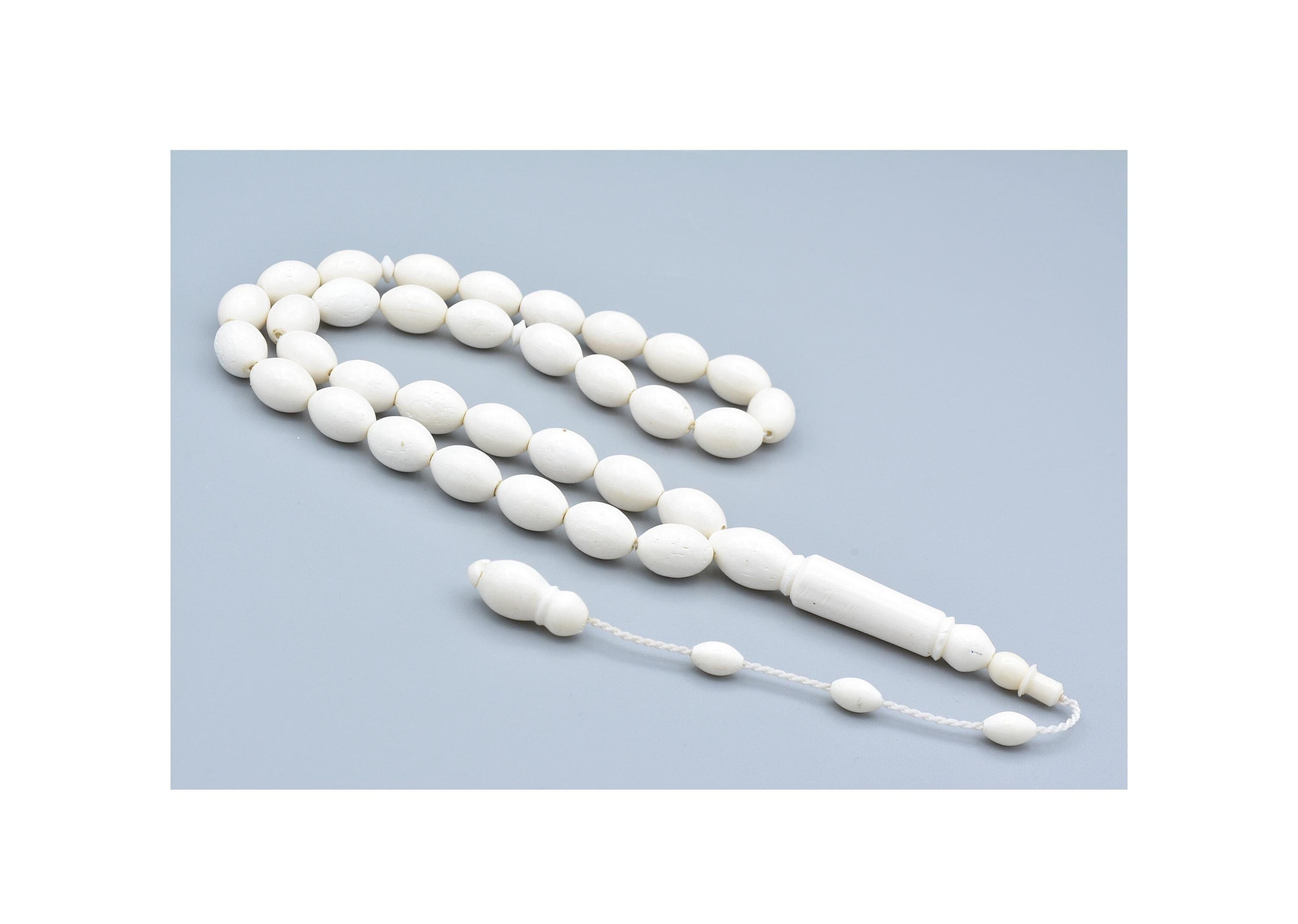 Natural Camel Bone 33 Beads Islamic Prayer Beads, Tasbih, Misbaha, Tasbeeh, Rosary, Camel Tasbih, Muslim, Gift,Tesbih, Camel Bone, 9x12 Mm