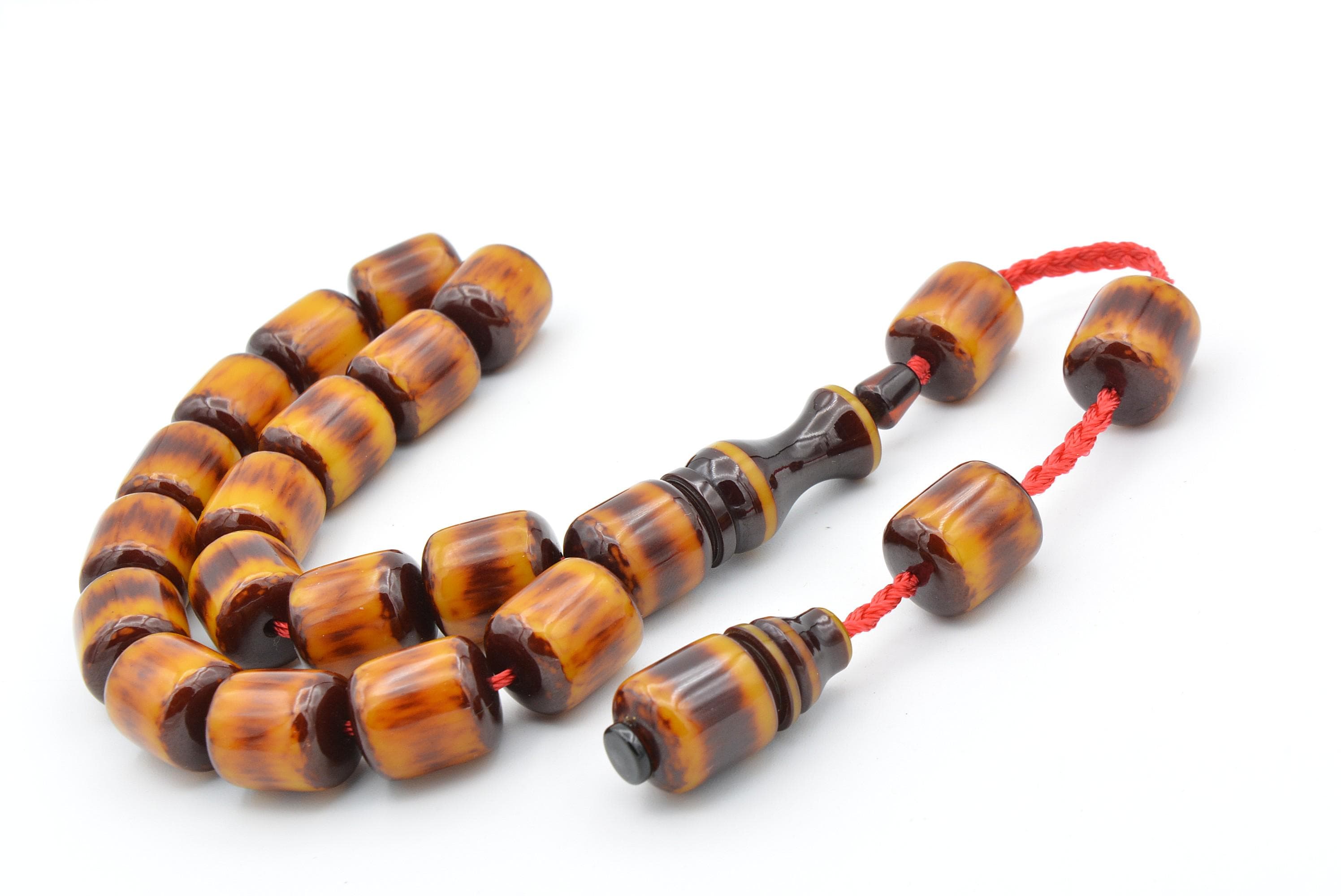 Nael Master's Brown Orange Bakelite Amber Rosary Beads, 17 Beads Rosary - image 3