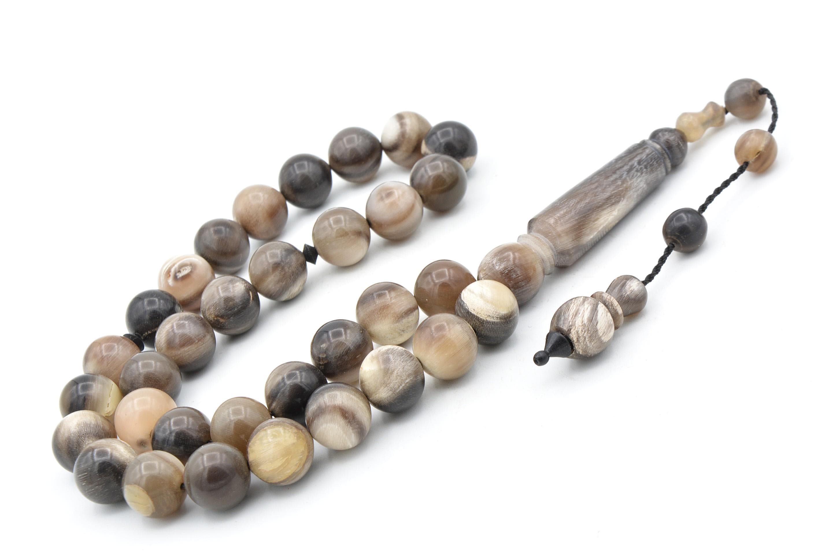 Big Size Buffalo Horn 33 Prayer Beads, Big Size Buffalo Horn 33 Beads Tasbih, Medium Size and Small Size - image 4