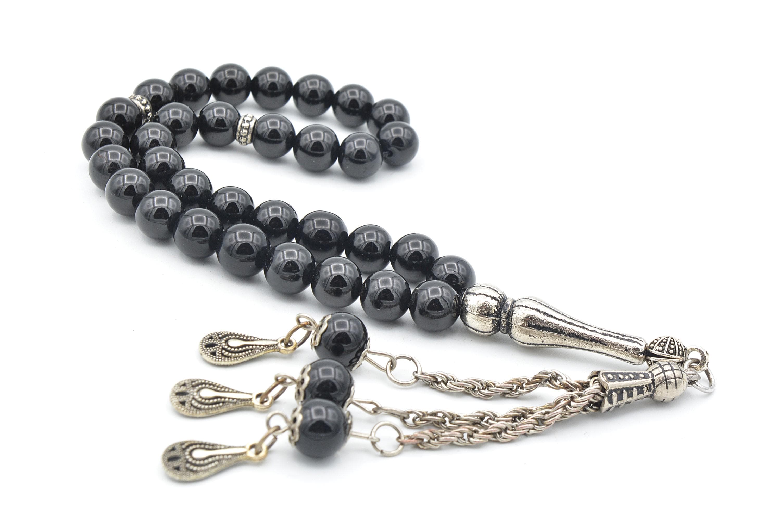 Black Onyx 33 Prayer Beads, Onyx 33 Beads Tasbih, Onyx Prayer Beads, Onyx Tasbeeh, Onyx Stone Tasbih, Onyx Rosary, Onyx Beads, Oniks Tesbih, - image 3