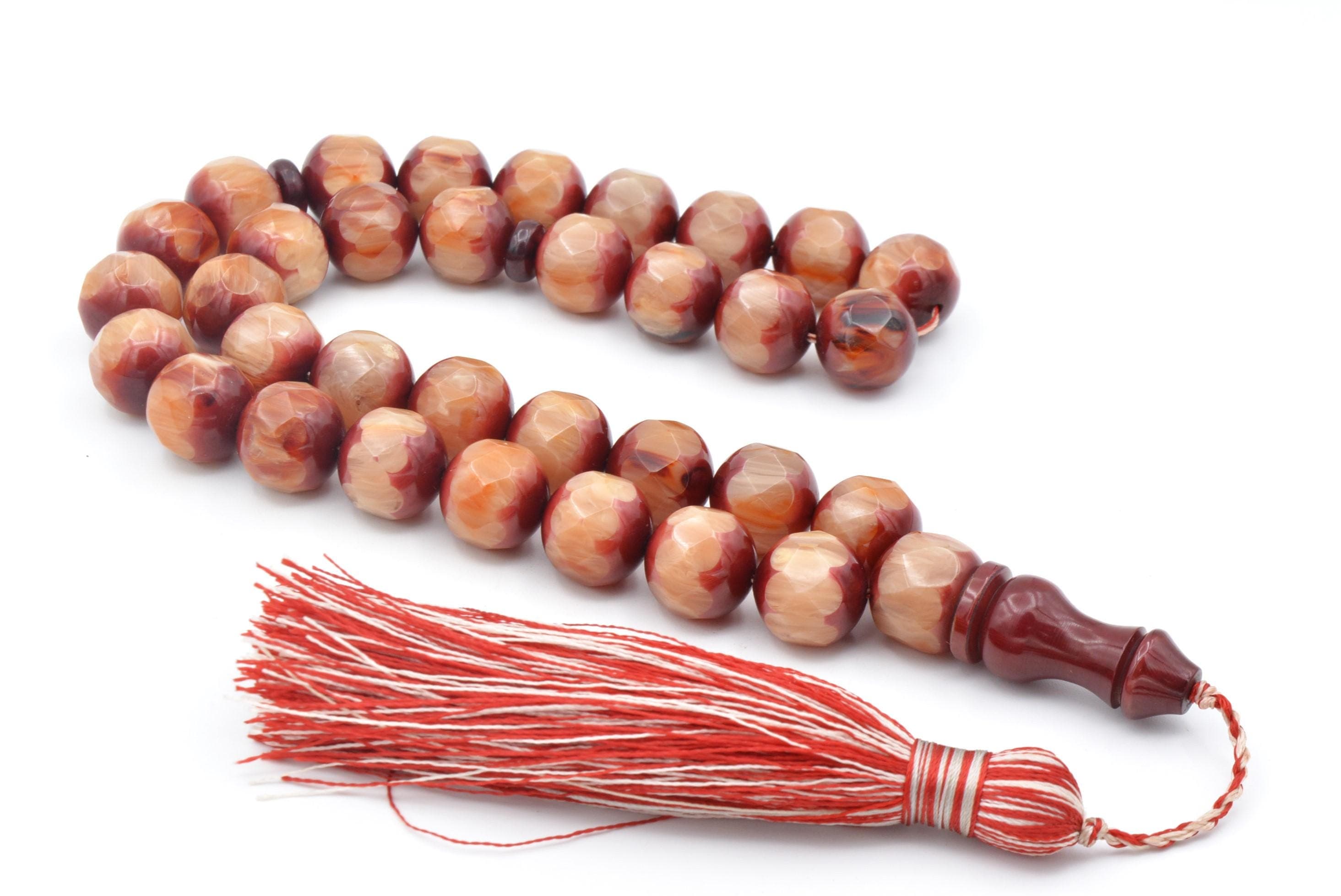 Facet Cut Catalin Rosary 33 Beads, Big Size Tasbih, Islamic, Misbaha, Tasbih, Tasbeeh, Muslim, Faturan Tasbih,Muslim Gift, Prayer Beads, Big - image 3