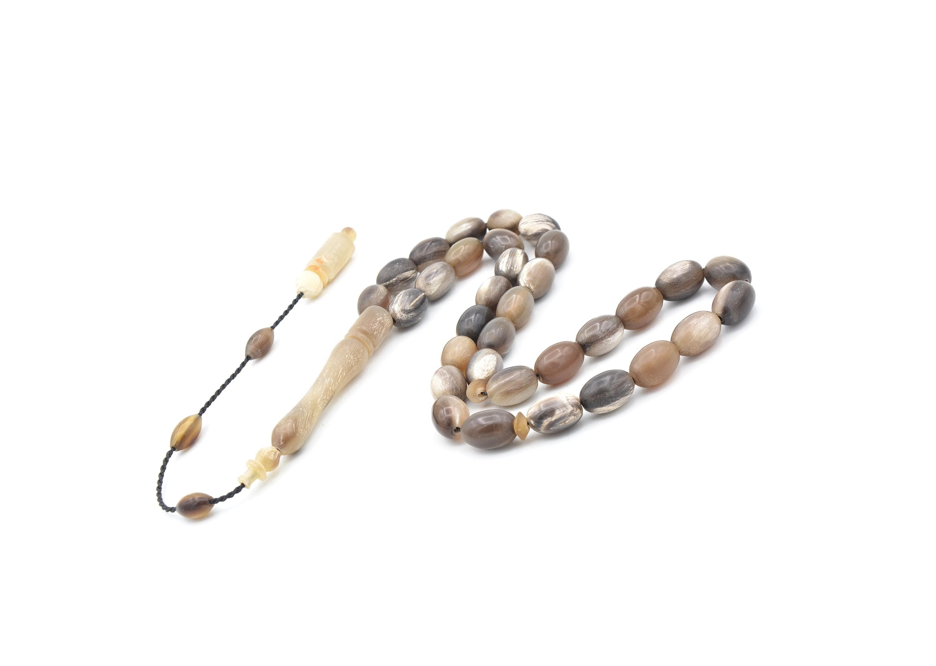 Buffalo Horn 33 Prayer Beads, Buffalo Horn 33 Beads Tasbih, Tasbih, Tasbeeh, Muslim Tasbih, Buffalo Horn, Buffalo Horn Prayer Beads, Bufalo