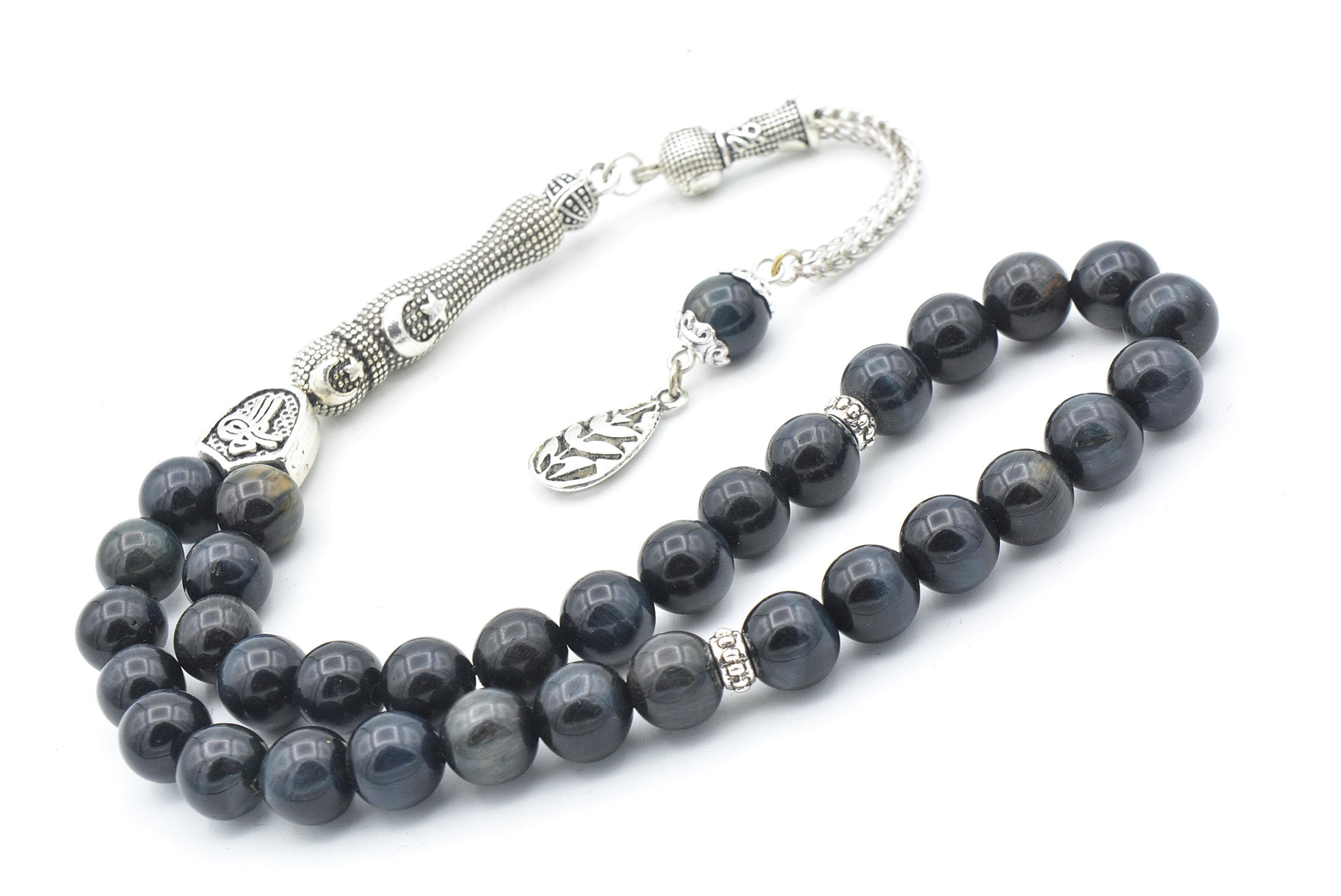 Navy Blue Tiger Eye 33 Prayer Beads, Tiger Eye 33 Beads Tasbih, Tiger Eye Prayer Beads, Tiger Eye Tasbeeh, Tiger Eye Tasbih, Tiger Eye - image 5