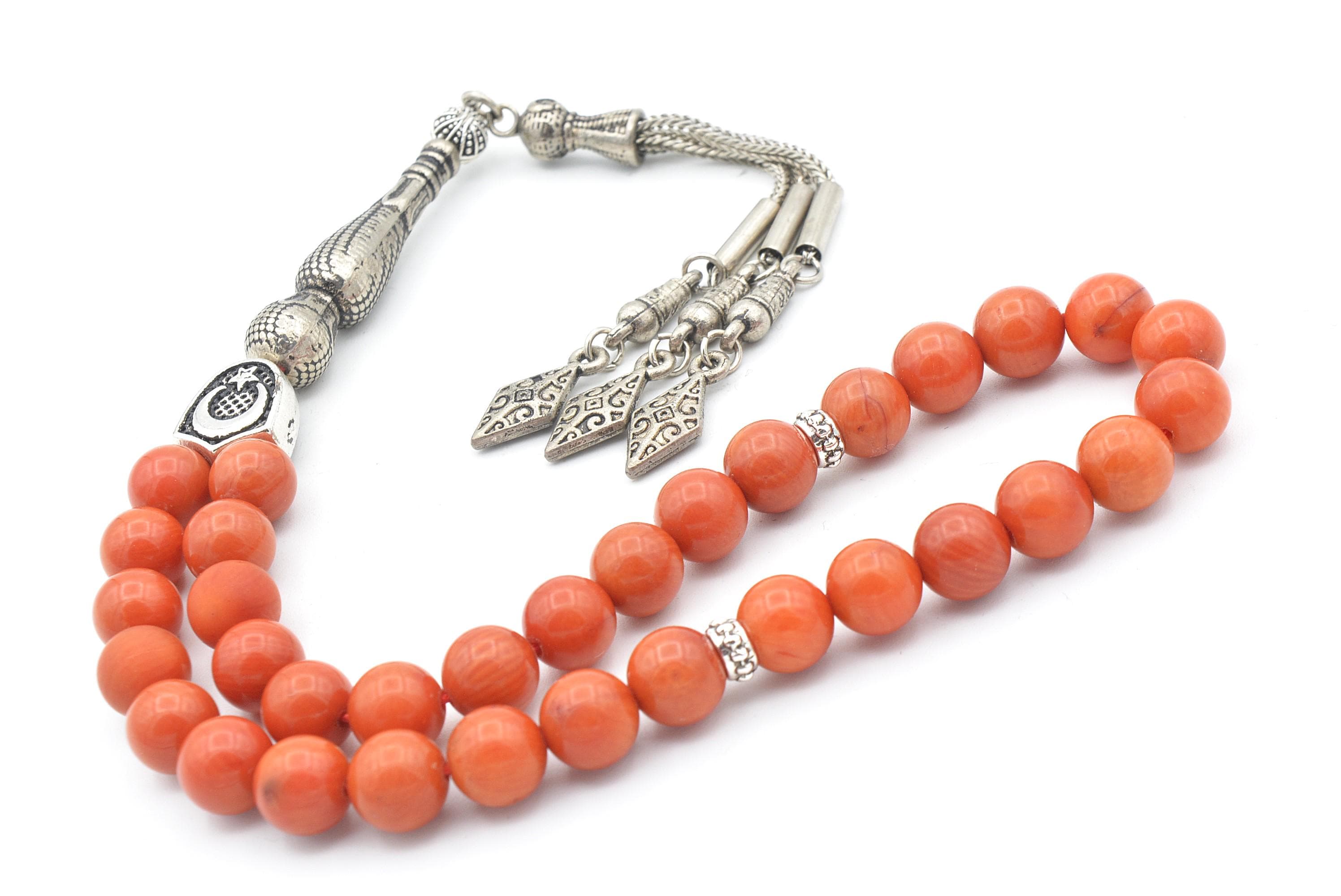 Bamboo Coral 33 Prayer Beads, Bamboo Coral 33 Beads Tasbih, Bamboo Coral Prayer Beads, Bamboo Coral Tasbeeh, Bamboo Coral Rosary, Coral - image 5