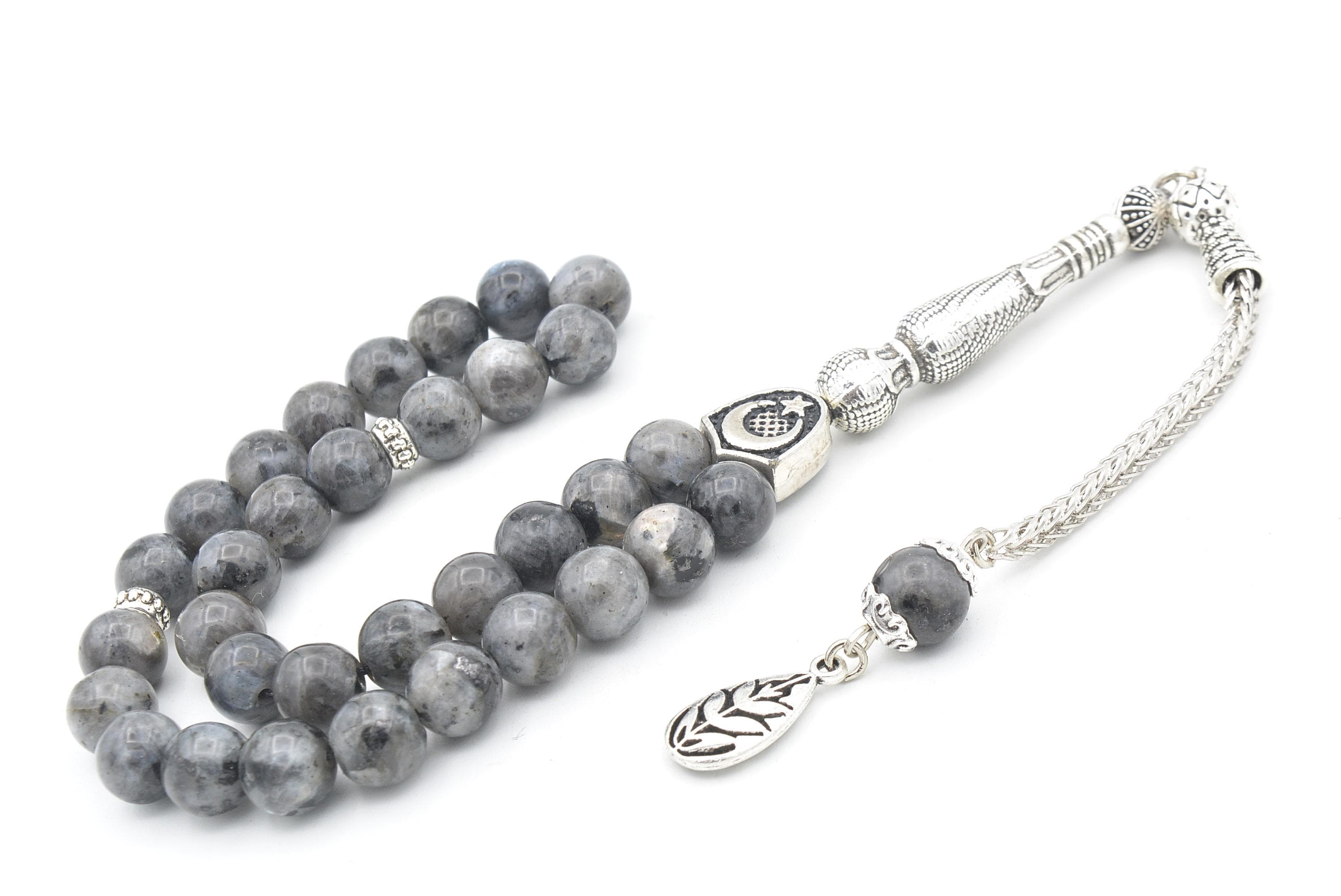 Spectrolite 33 Prayer Beads, Spectrolite 33 Beads Tasbih, Spectrolite Islamic Misbaha, Spectrolite Prayer Beads, Spectrolite Tasbeeh - image 4