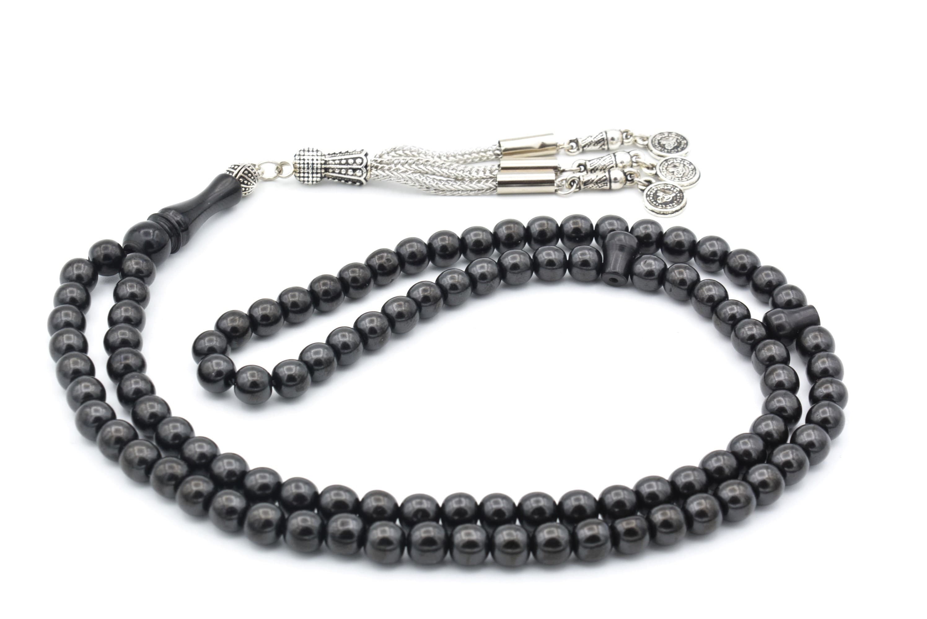 Globe Cut Original 99 Oltu Jet, Natural Stone 99 Beads, Islamic Prayer Beads, Tasbih, Misbaha, Tasbeeh, Rosary, Tasbih 33, Muslim, Tesbih - image 5