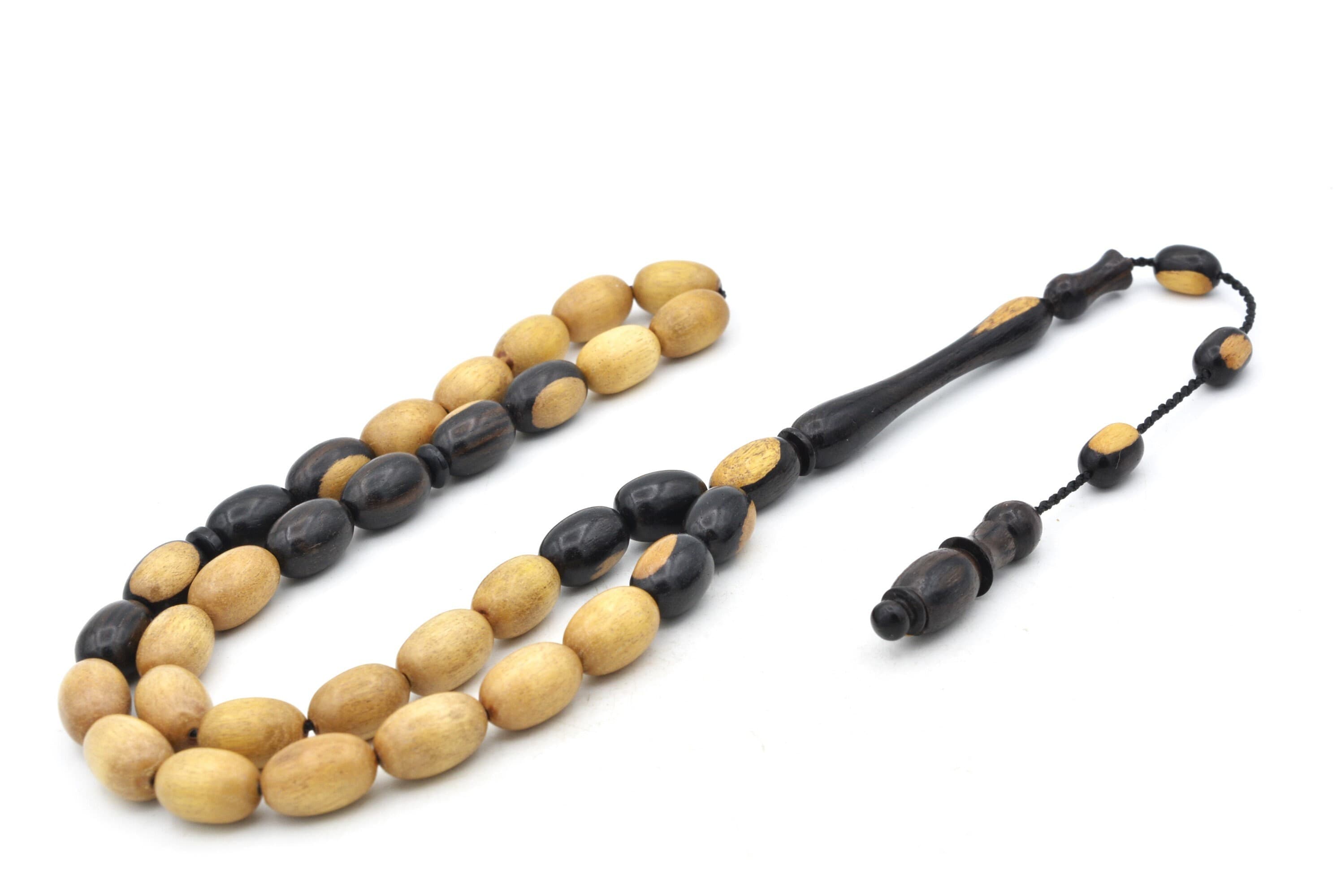 Natural Ebony Wood 33 Beads Islamic Prayer Beads, Ebony Tasbih, Misbaha, Ebony Tasbeeh, Ebony Rosary, Tesbih, Muslim, Sibha, Rosary, Tasbih - image 3