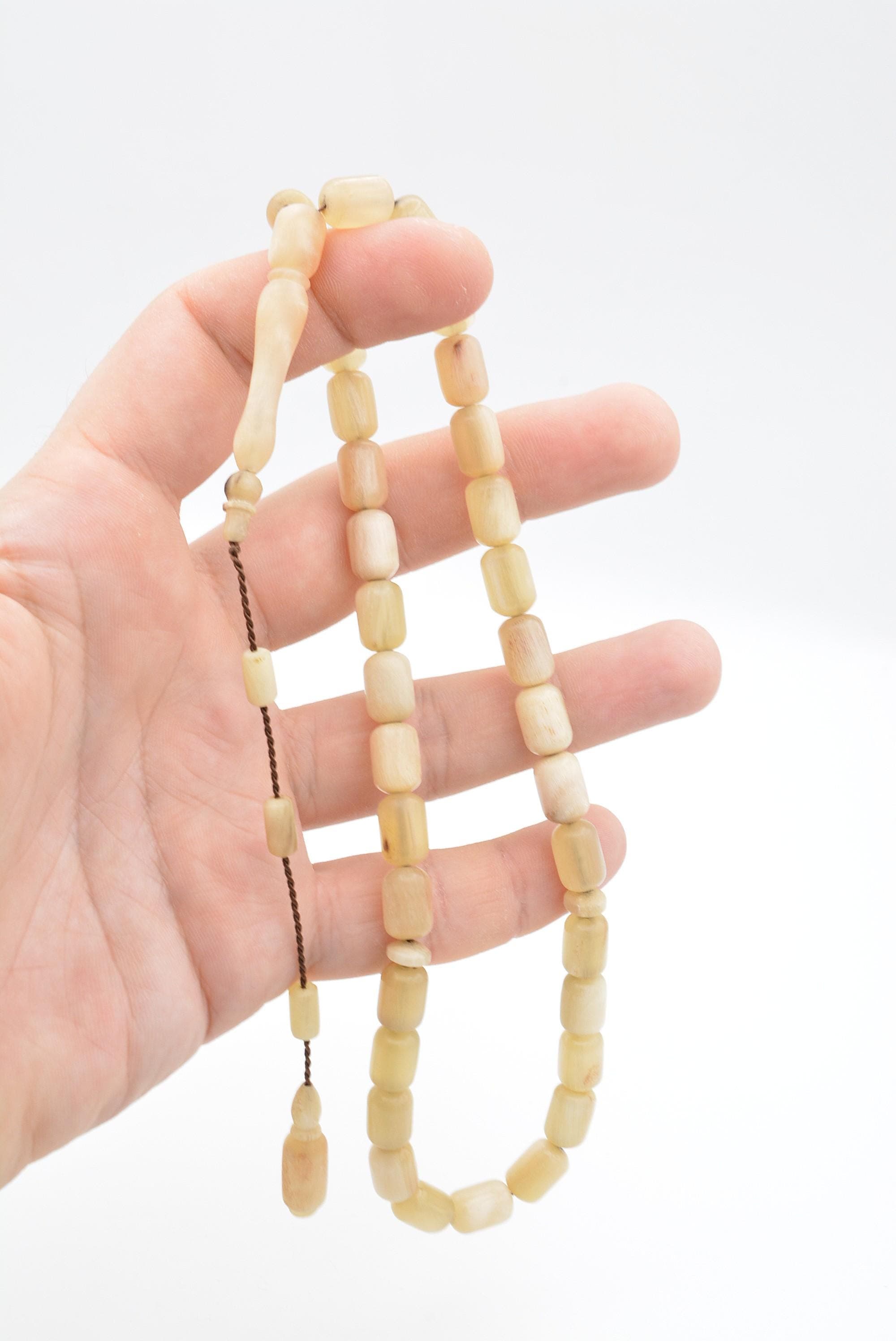 Natural Ram's Horn 33 Beads Islamic Prayer Tasbih, Ram's Horn Rosary, Misbaha, Tesbih - image 5