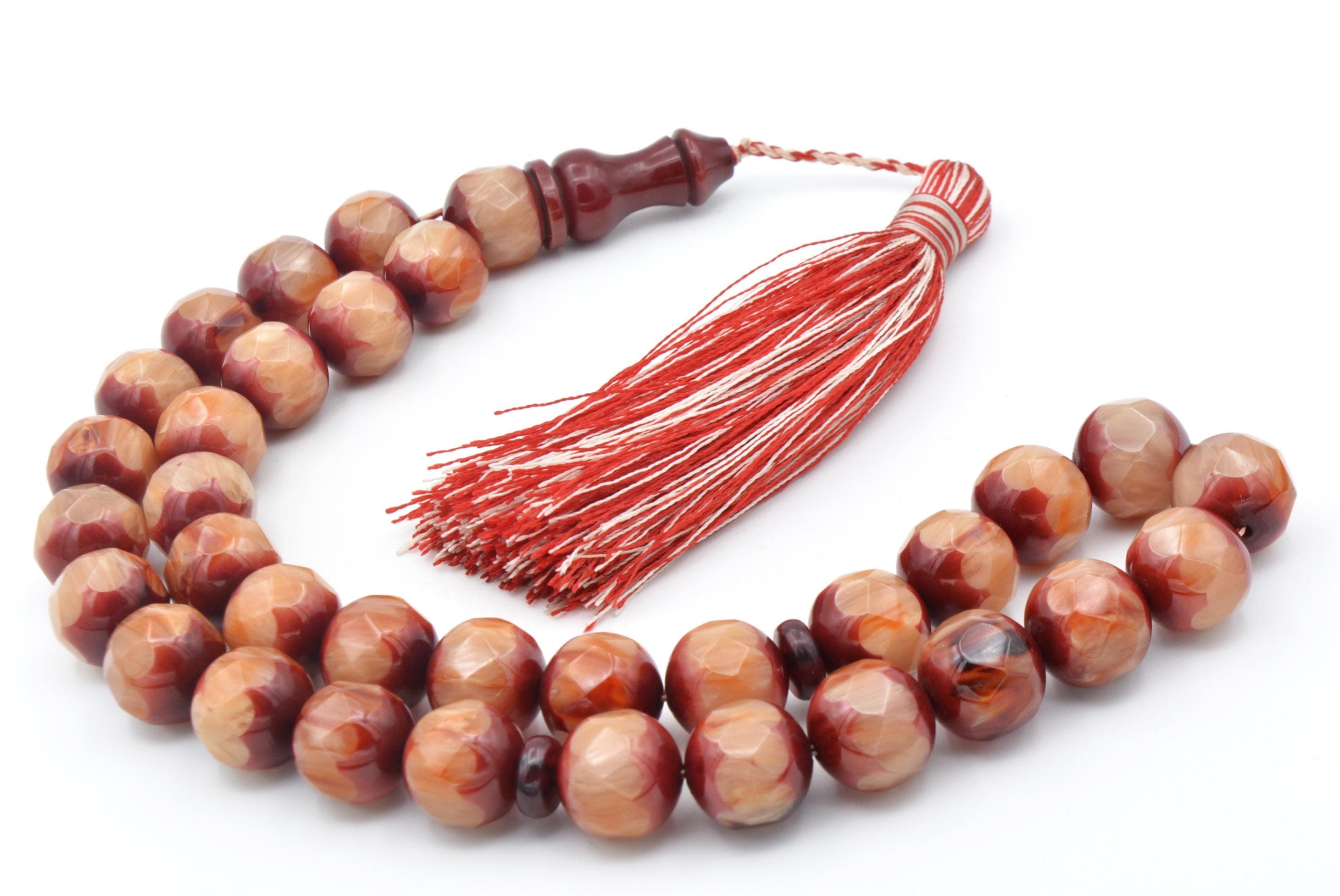 Facet Cut Catalin Rosary 33 Beads, Big Size Tasbih, Islamic, Misbaha, Tasbih, Tasbeeh, Muslim, Faturan Tasbih,Muslim Gift, Prayer Beads, Big - image 4