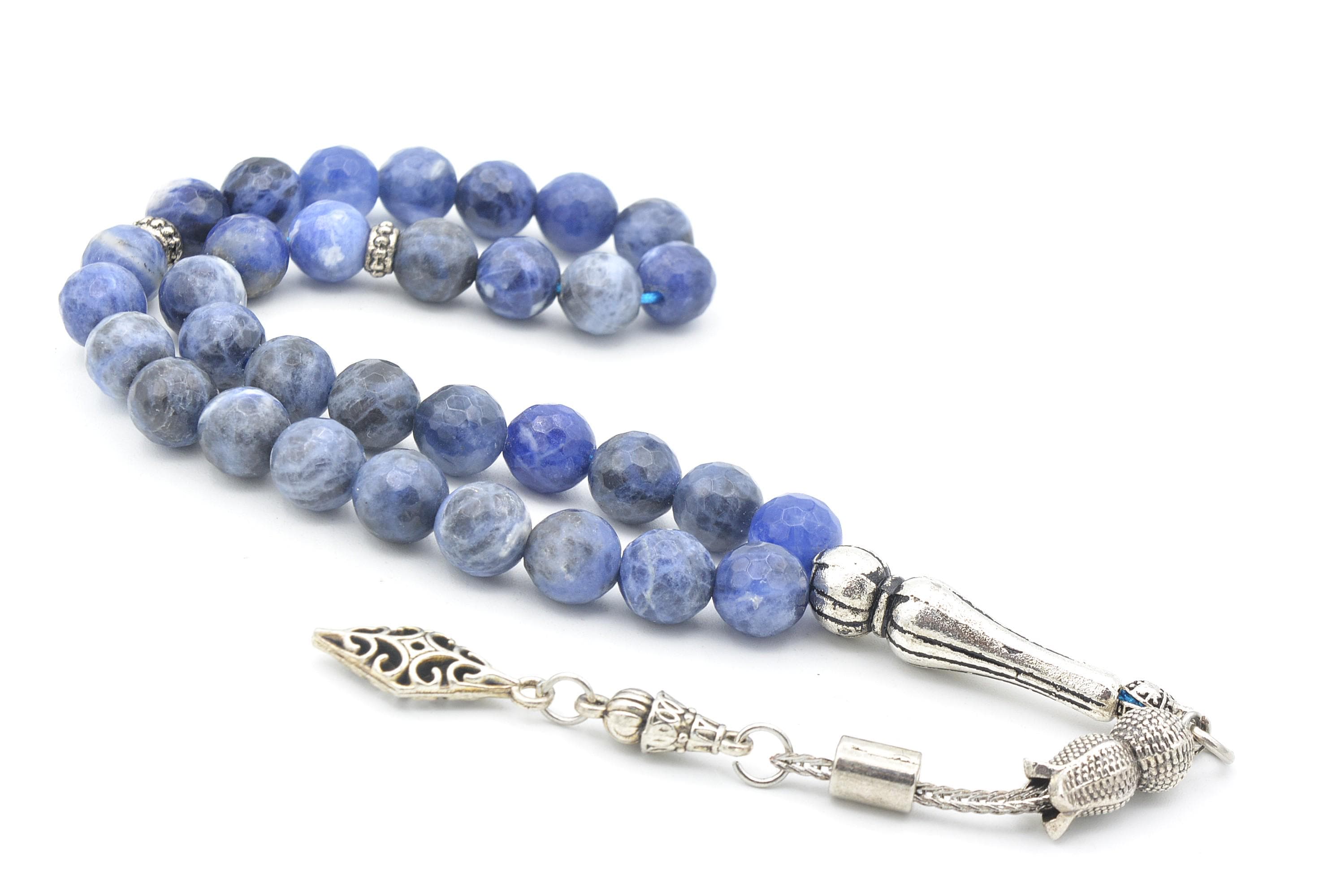 Faceted Sodalite 33 Prayer Beads, Faceted Sodalite 33 Beads Tasbih, Faceted Sodalite Prayer Beads, Sodalite Tasbeeh, Sodalite Stone Tasbih - image 3