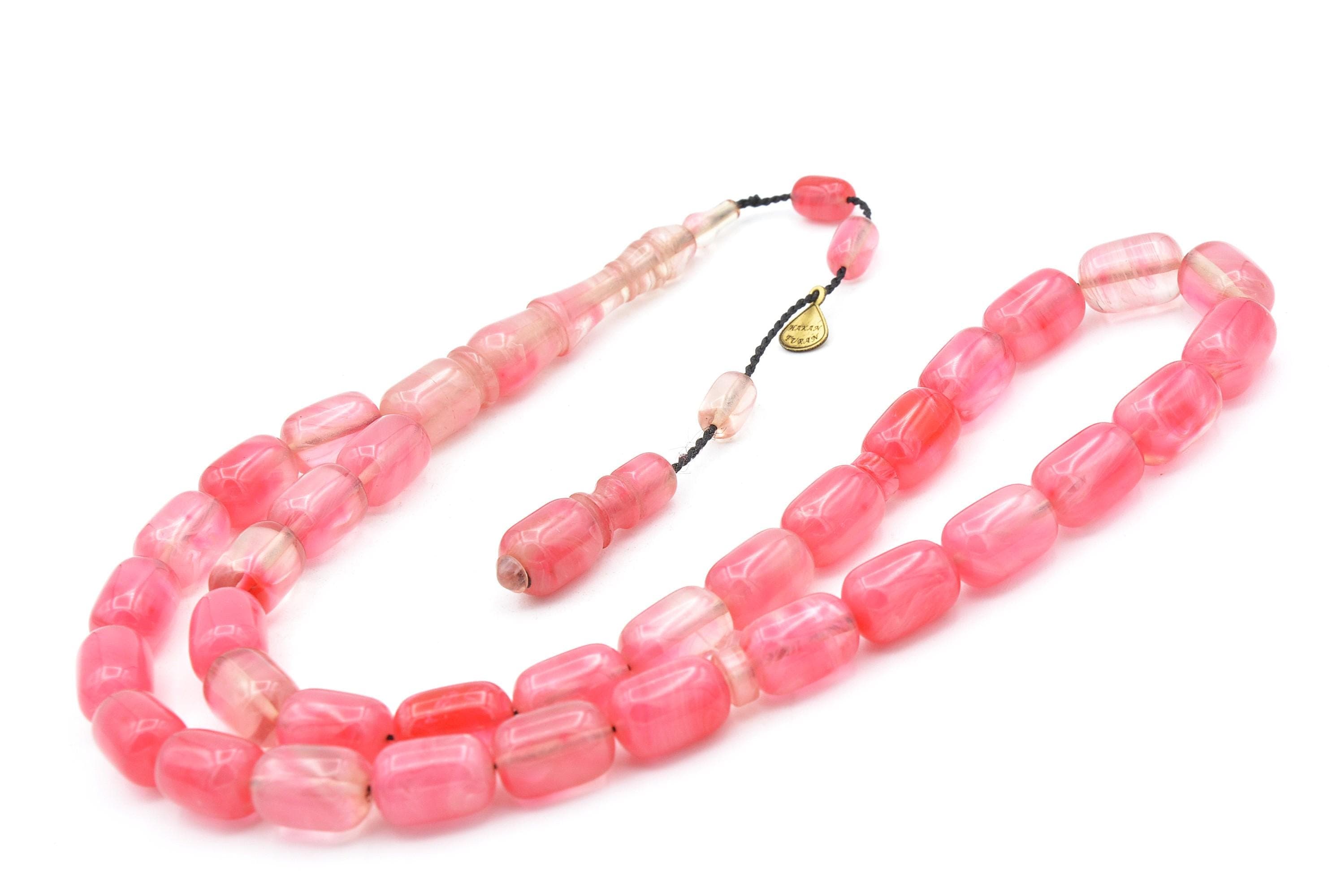 Master Made Pink Bakelite Amber Rosary, 33 Beads Tasbih Prayer Beads, Bakelite Amber, Amber 33 Beads, Pink Bakelite Amber 33 Beads, Pink - image 4