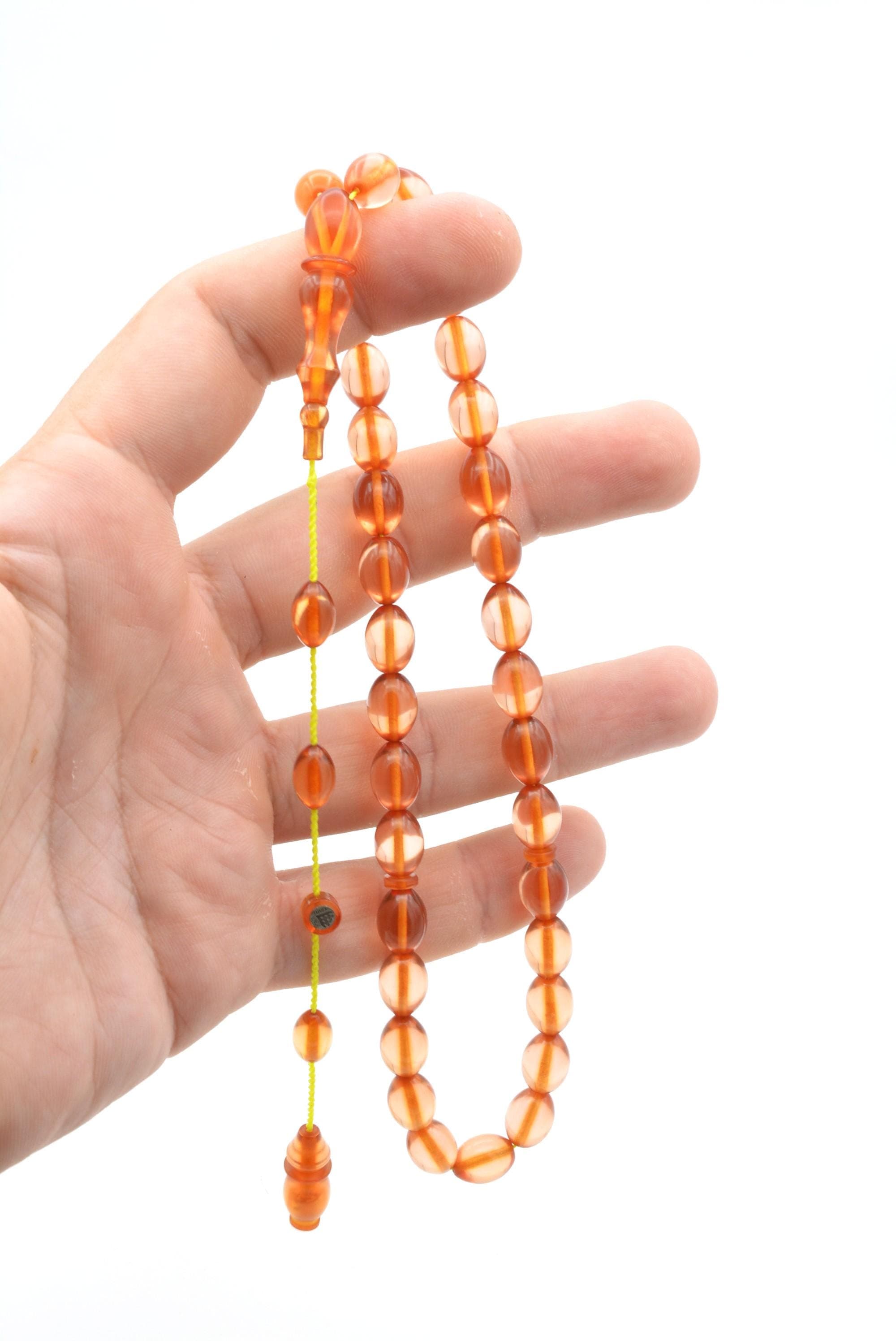 Light Pink Fire Amber Tasbih 33 Beads, Islamic, Misbaha, Rosary, Tasbeeh, Muslim, Tasbih, Sibha, Faturan Tasbih,Muslim Gift, Prayer Beads - image 5