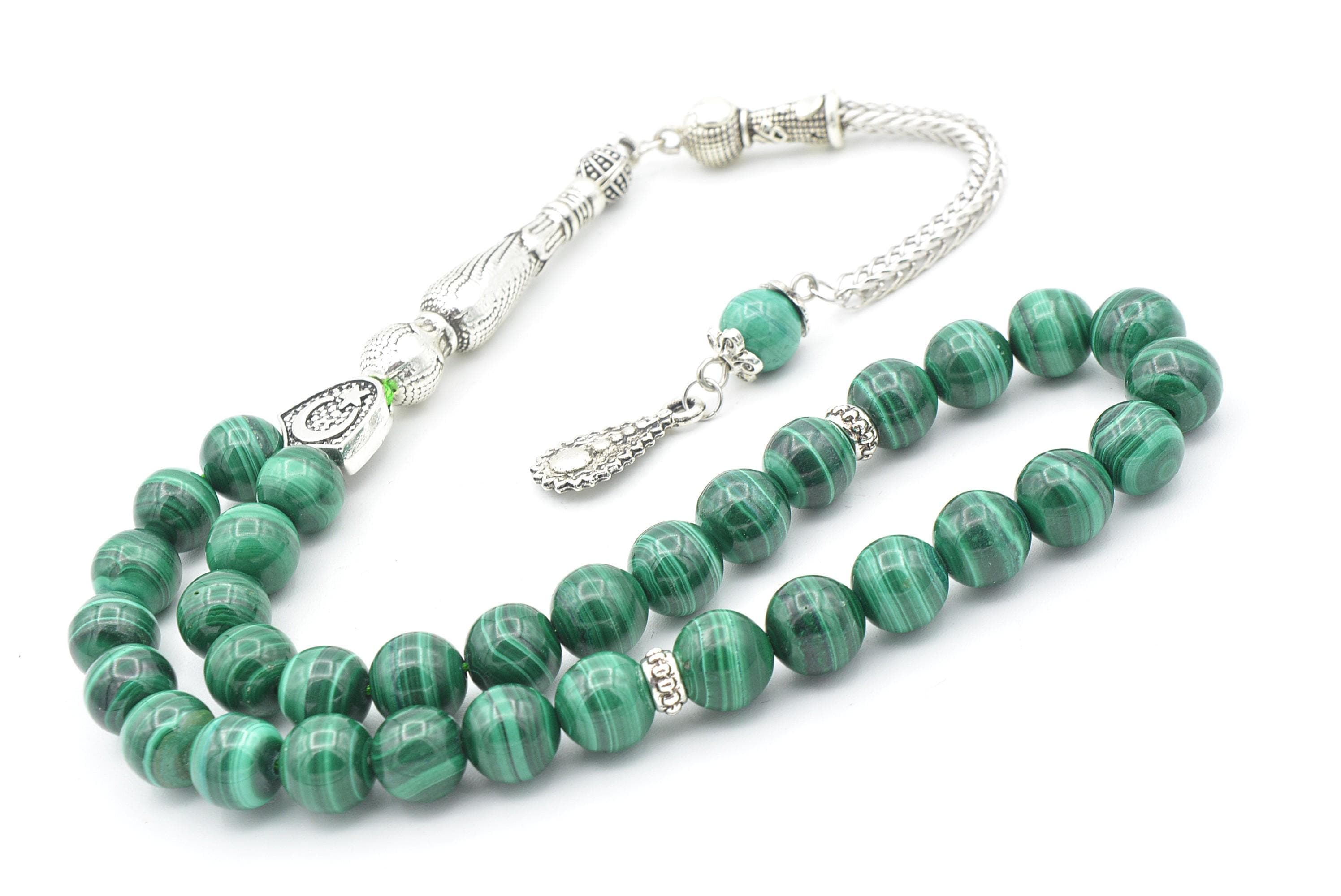 Malachite 33 Prayer Beads, Malachite 33 Beads Tasbih, Malachite Prayer Beads, Malachite Tasbeeh, Malachite Stone Tasbih, Malachite Rosary - image 5