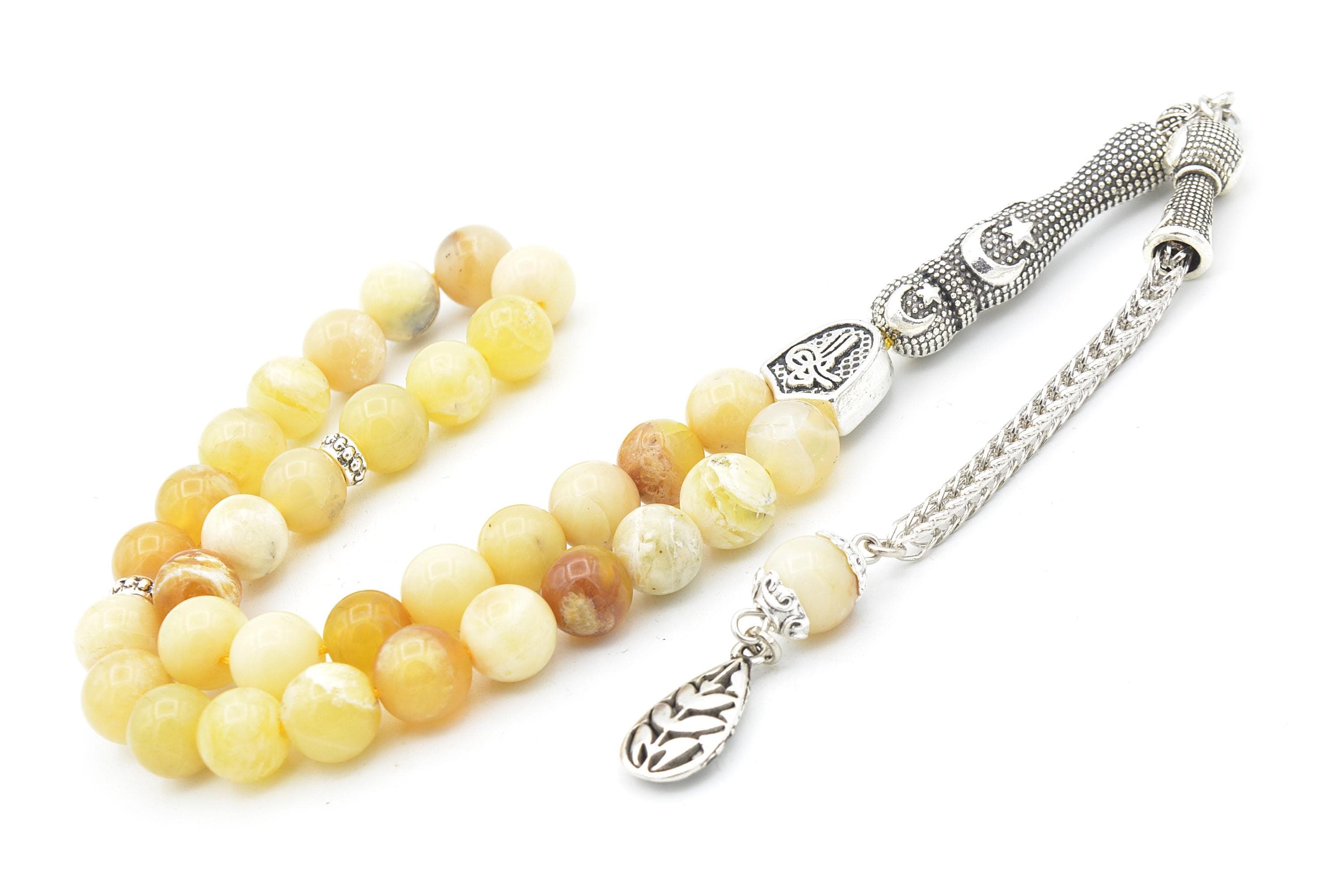 Yellow Opal 33 Prayer Beads, Yellow Opal 33 Beads Tasbih, Opal Prayer Beads, Opal Tasbeeh, Opal Stone Tasbih, Opal Rosary, Yellow Opal Stone - image 4
