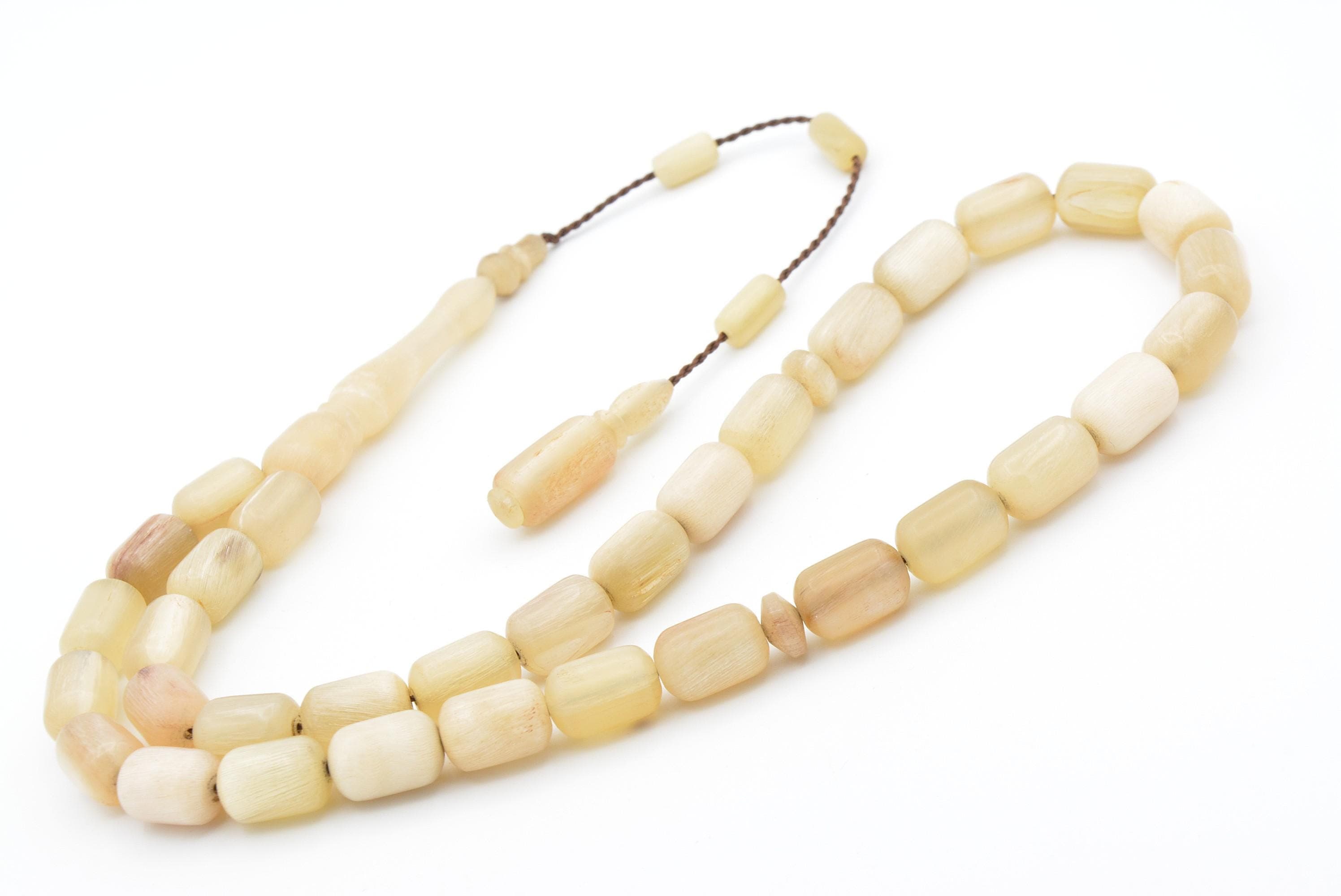 Natural Ram's Horn 33 Beads Islamic Prayer Tasbih, Ram's Horn Rosary, Misbaha, Tesbih - image 3