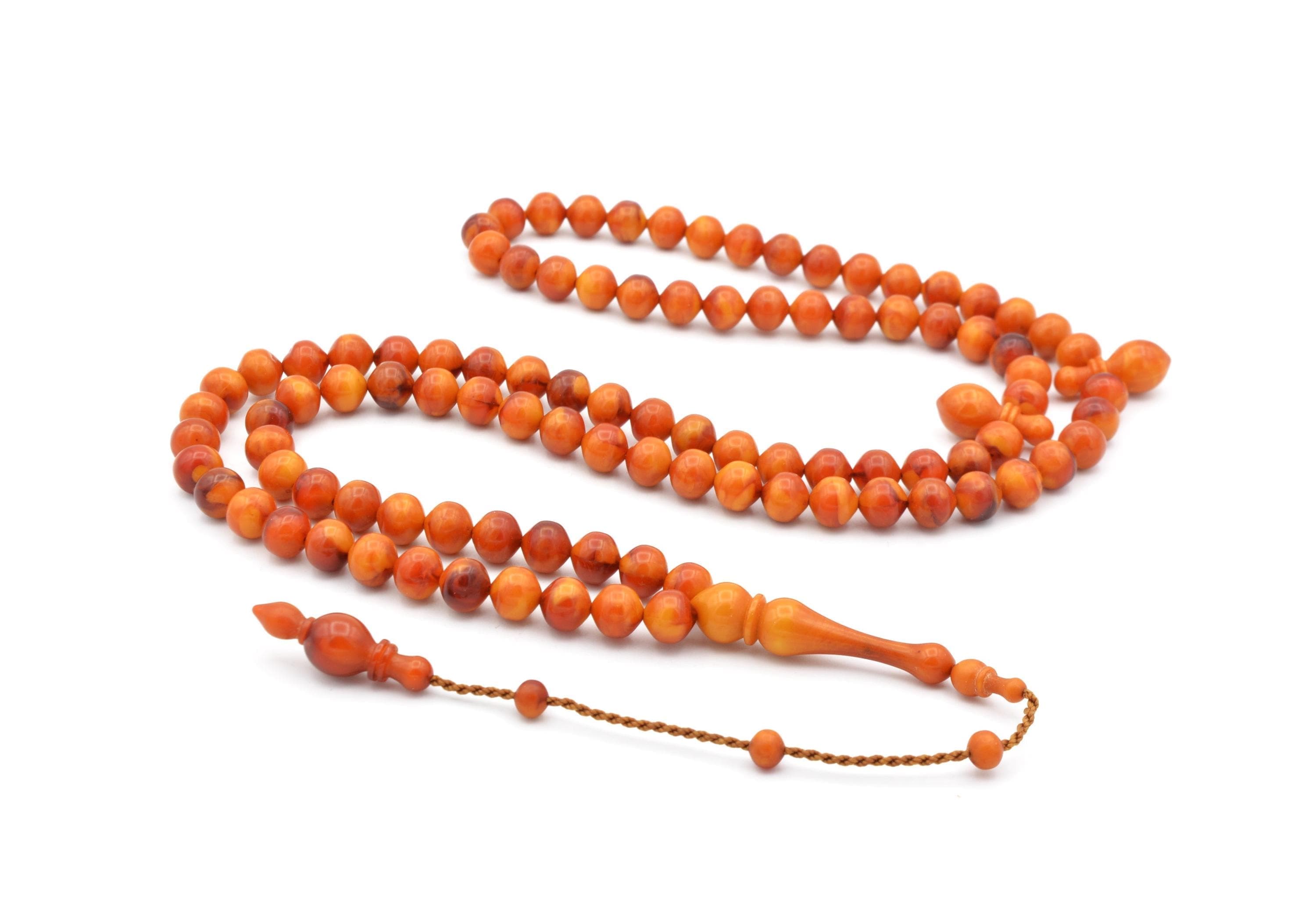 7 mm Small Size Amber Appearance 99 Beads Tasbih, Islamic, Misbaha, Rosary, Tasbeeh, Muslim, Muslim Gift, Prayer Beads, Prayer Rosary, Pray