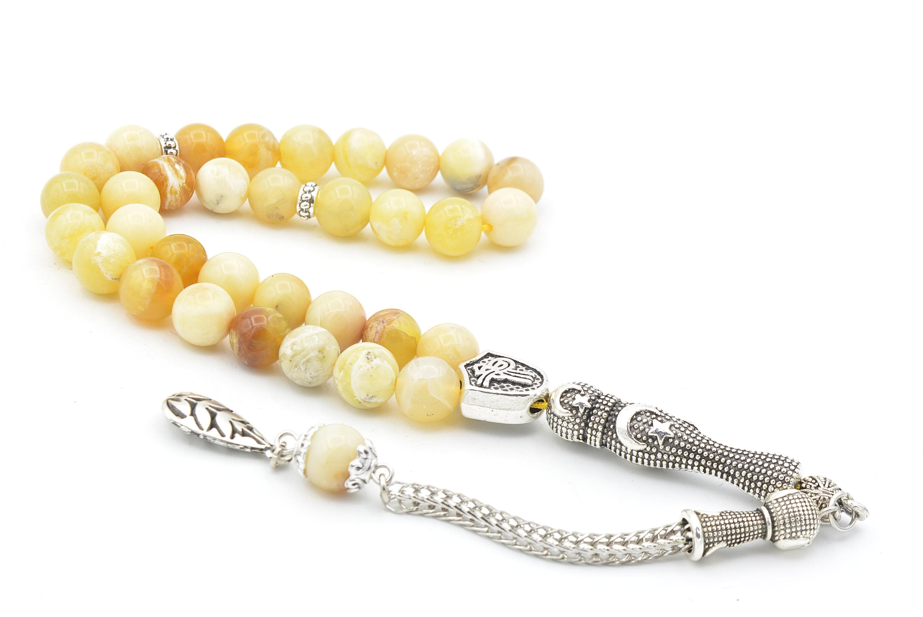 Yellow Opal 33 Prayer Beads, Yellow Opal 33 Beads Tasbih, Opal Prayer Beads, Opal Tasbeeh, Opal Stone Tasbih, Opal Rosary, Yellow Opal Stone - image 3