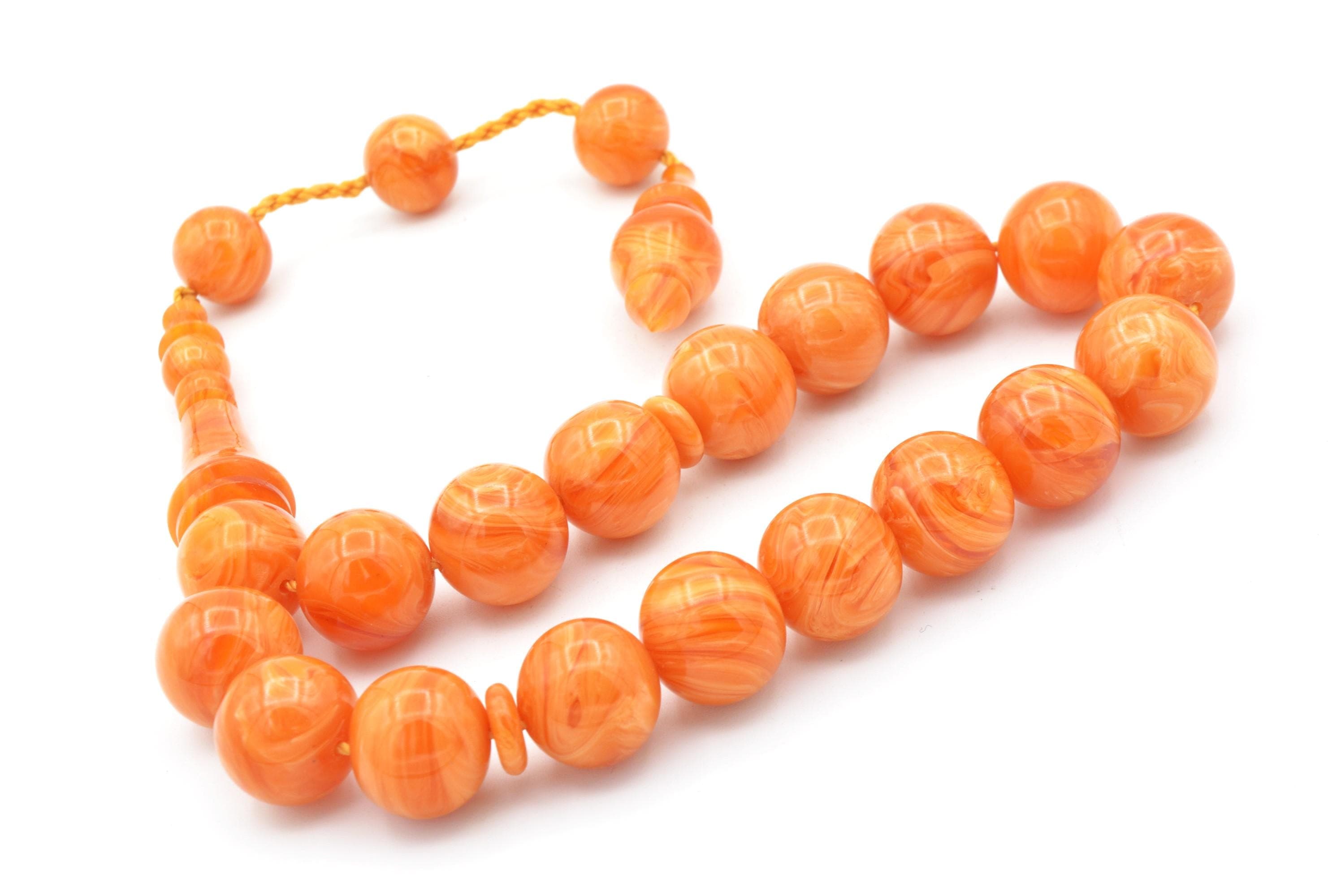 Erhan Master Orange Bakelite Amber Rosary: 17-Bead Tasbih Misbaha - image 4