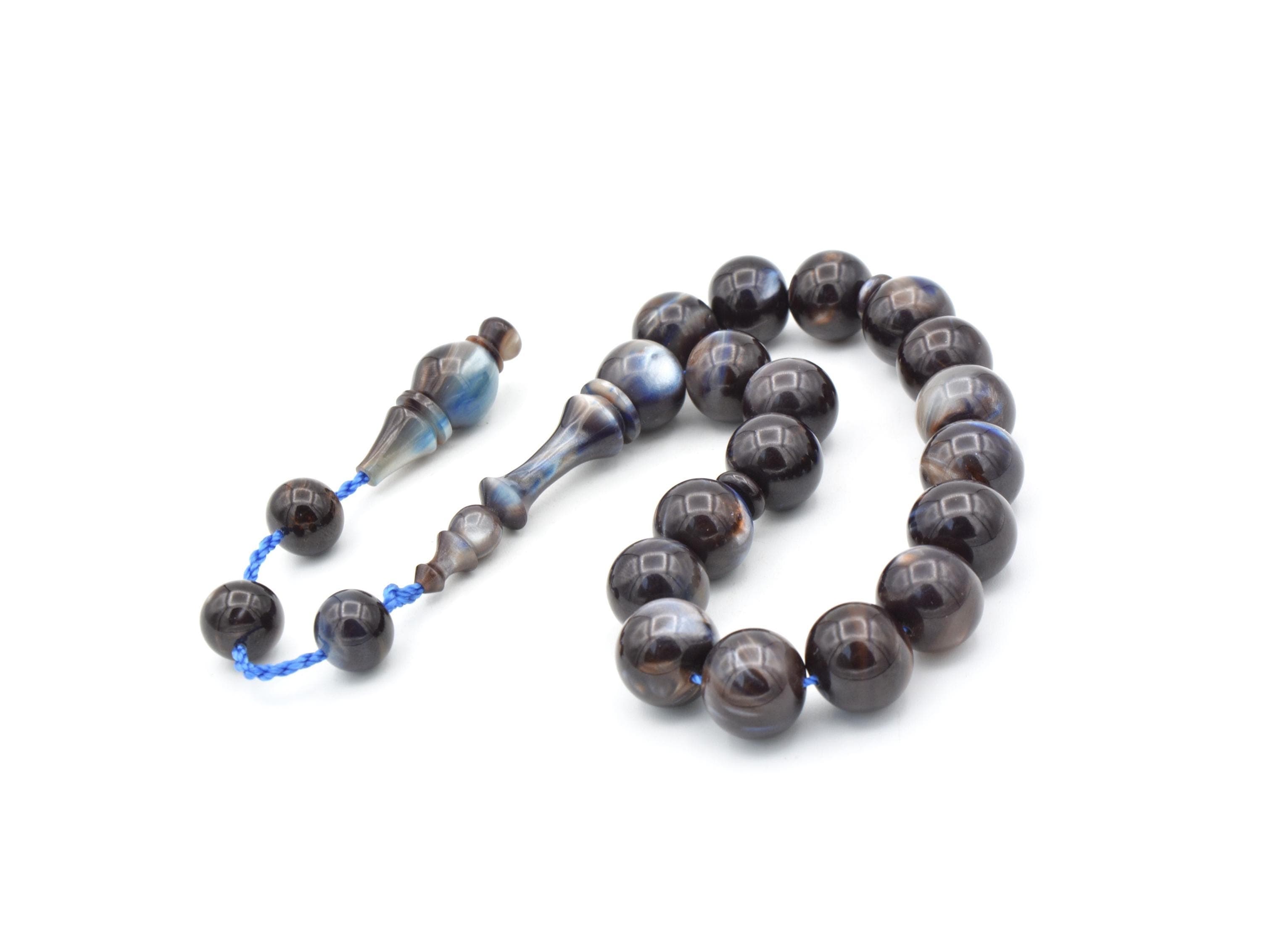 Erhan Master Glittery Amber Rosary: 17-Bead Bakelite Tasbih