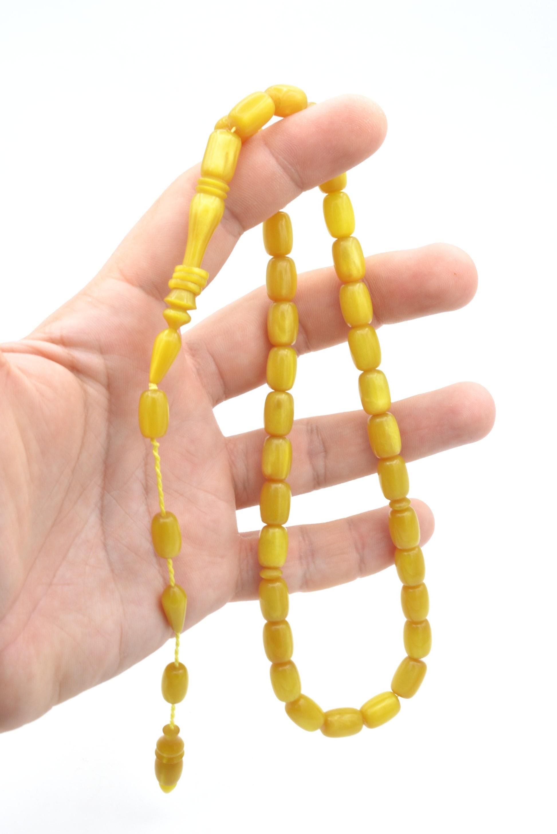 Master Ahmed Emin Green Bakelite Amber Rosary: 33-Bead Tasbih - image 2