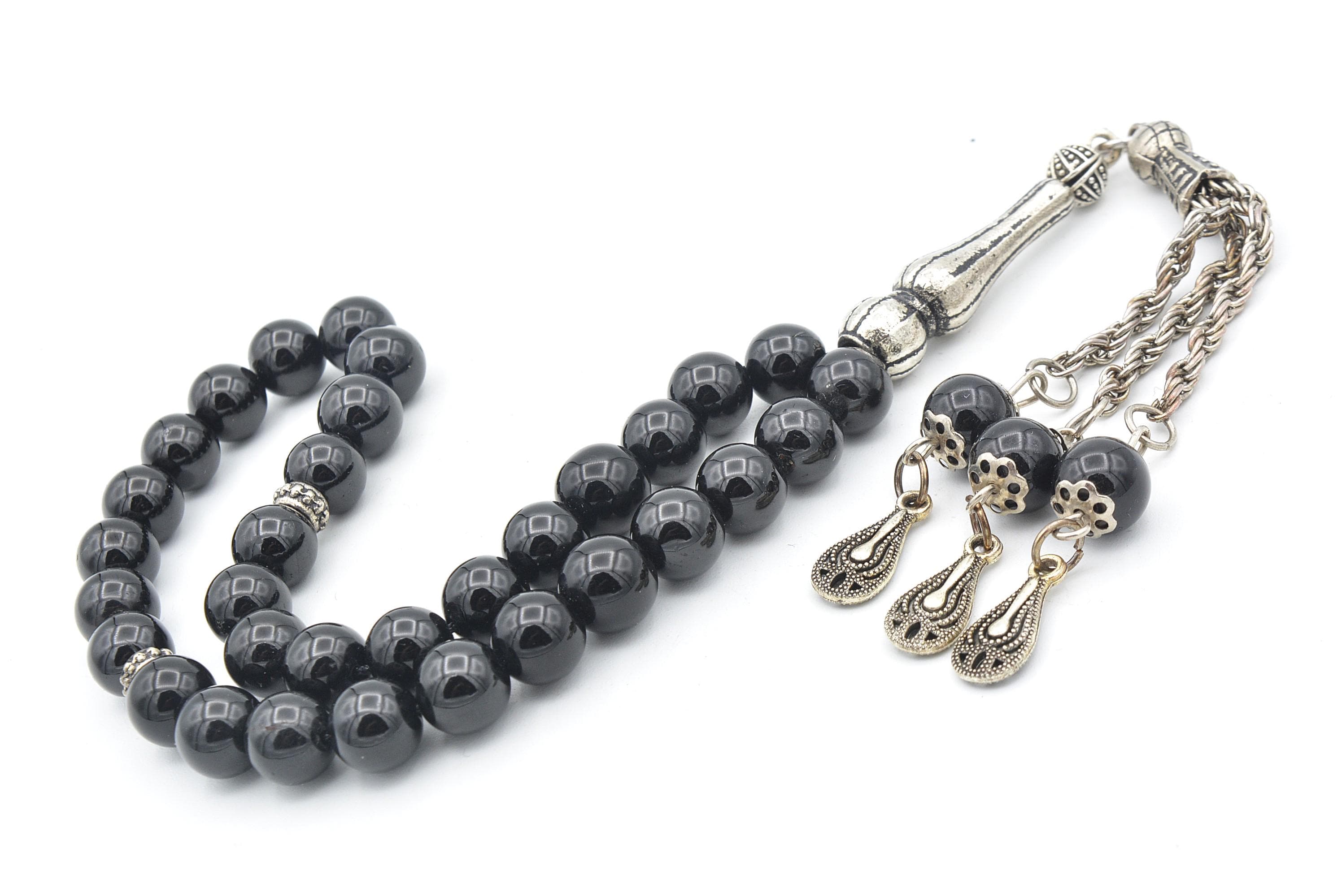 Black Onyx 33 Prayer Beads, Onyx 33 Beads Tasbih, Onyx Prayer Beads, Onyx Tasbeeh, Onyx Stone Tasbih, Onyx Rosary, Onyx Beads, Oniks Tesbih, - image 4
