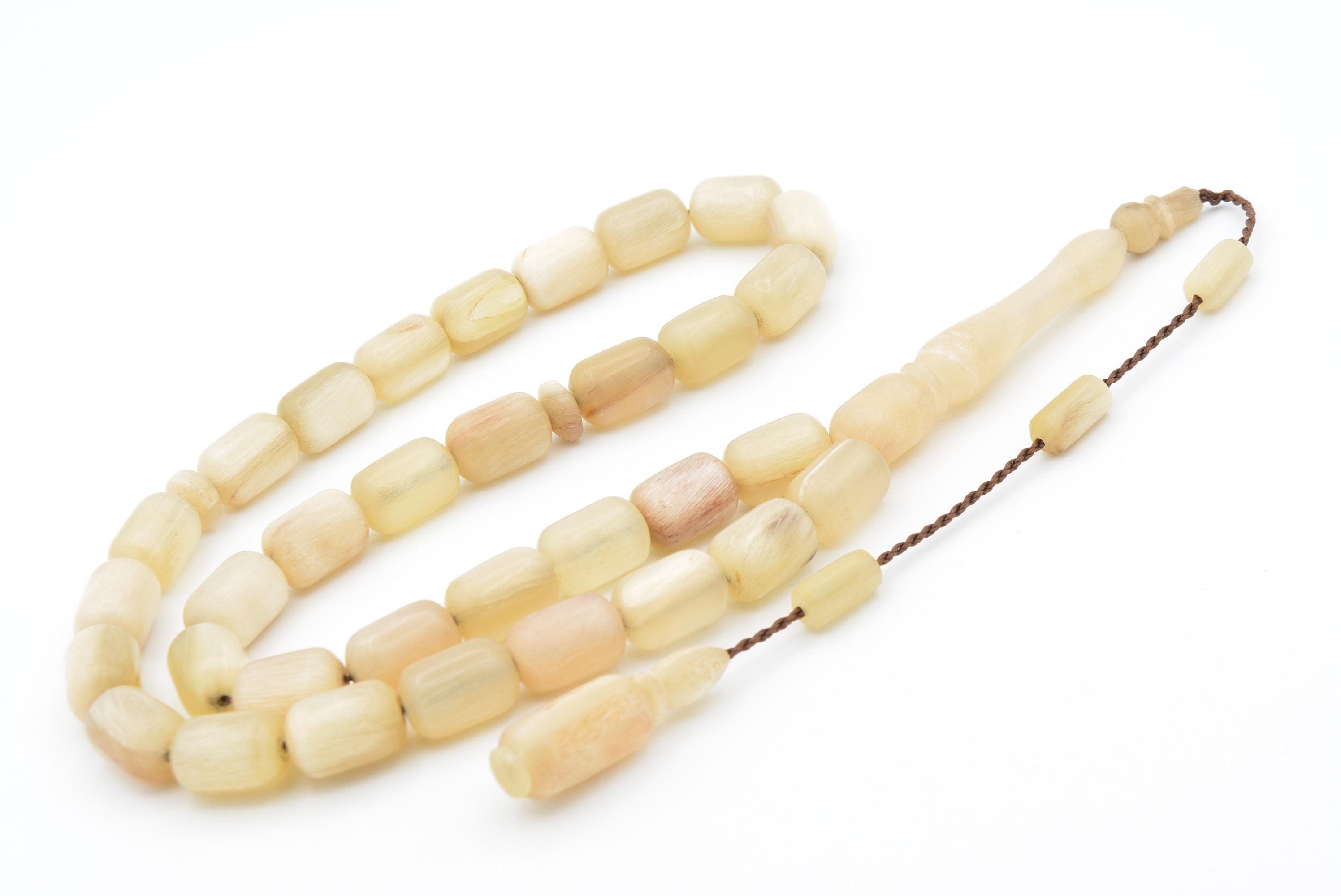 Natural Ram's Horn 33 Beads Islamic Prayer Tasbih, Ram's Horn Rosary, Misbaha, Tesbih - image 2