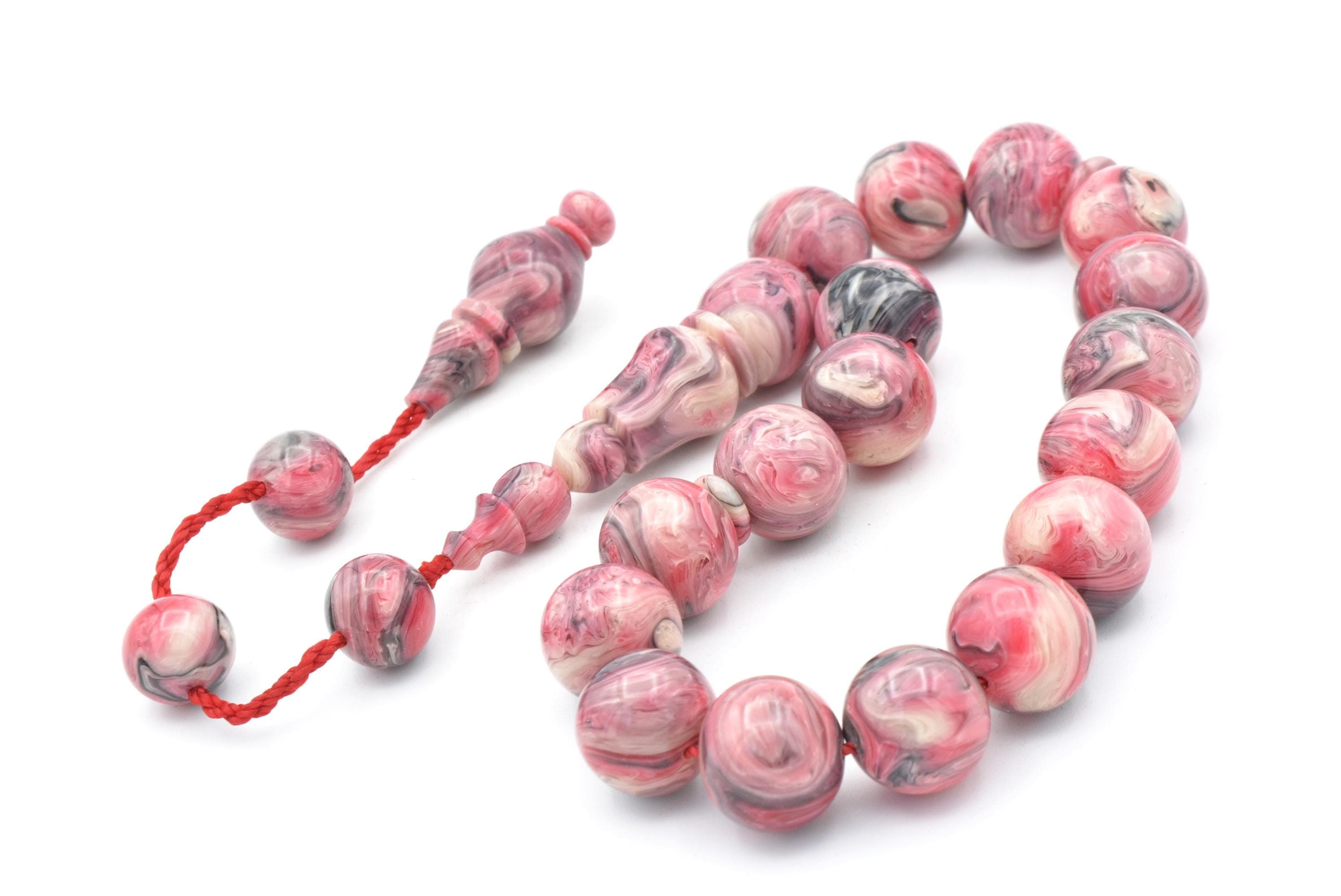Pink Amber Rosary: 17-Bead Bakelite Tasbih Misbaha - image 5