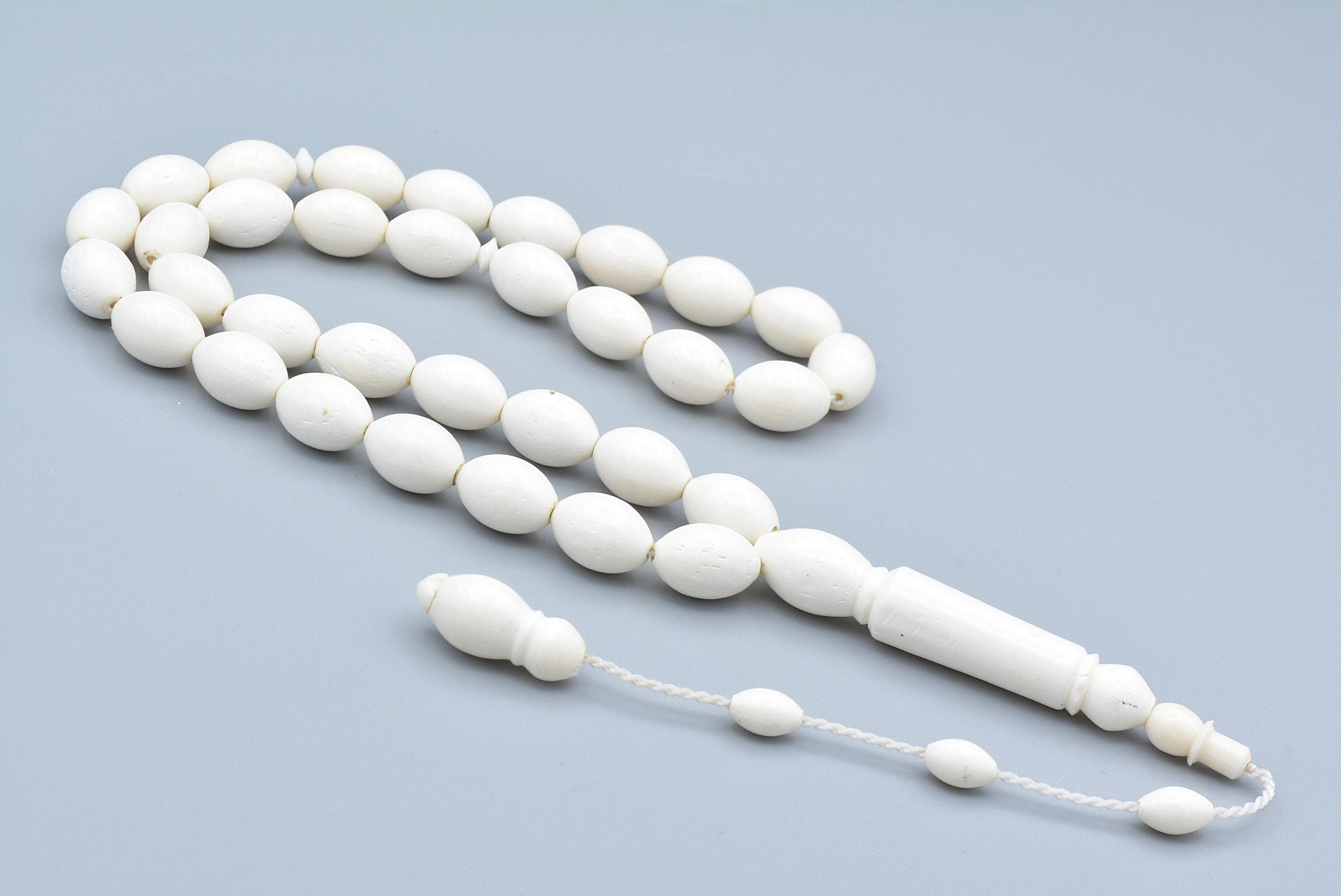 Natural Camel Bone 33 Beads Islamic Prayer Beads, Tasbih, Misbaha, Tasbeeh, Rosary, Camel Tasbih, Muslim, Gift,Tesbih, Camel Bone, 9x12 Mm - image 3