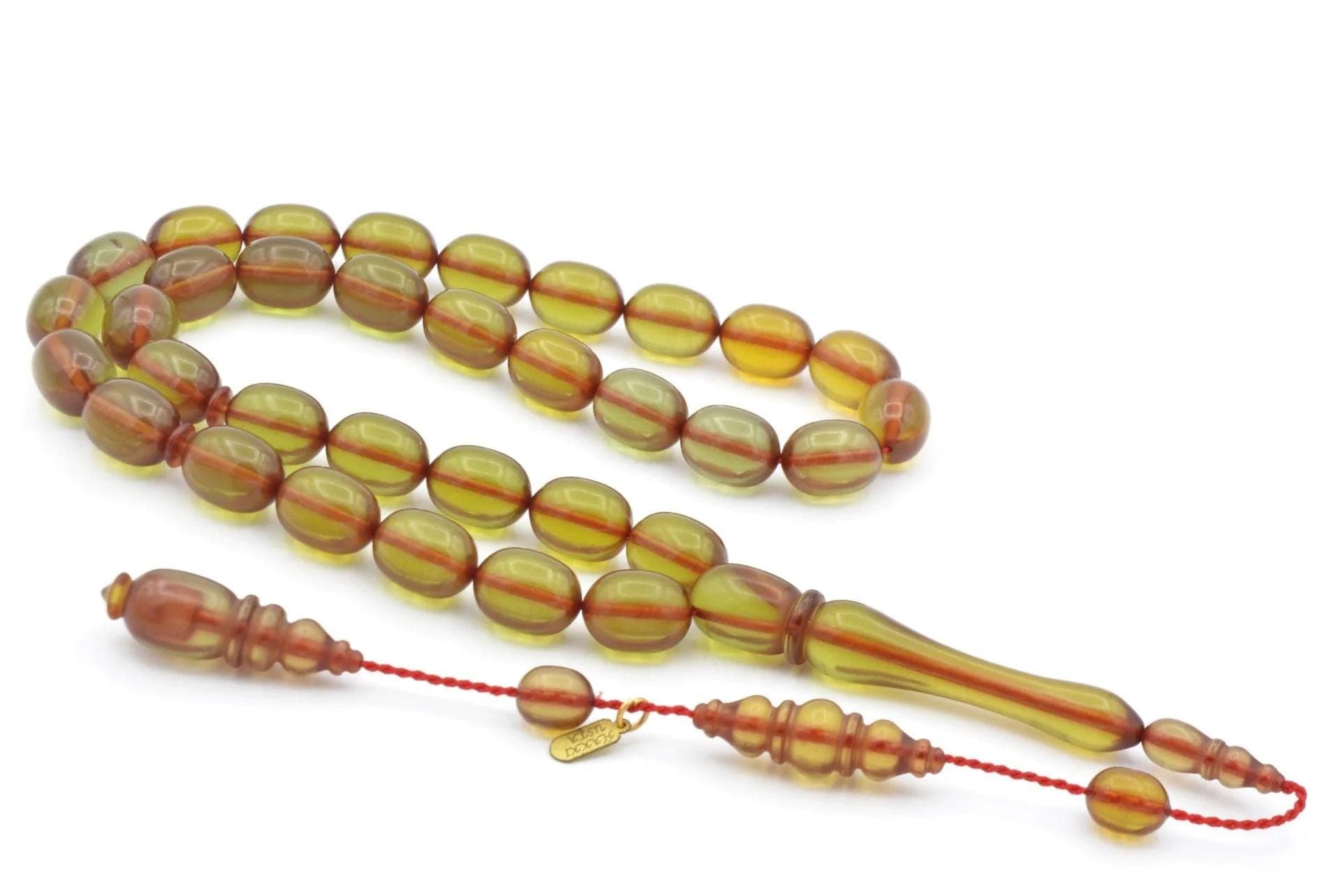 Capsule Model Bakelite Amber 33 Beads Rosary, Bakelite Amber 33 Beads Prayer Beads - image 3