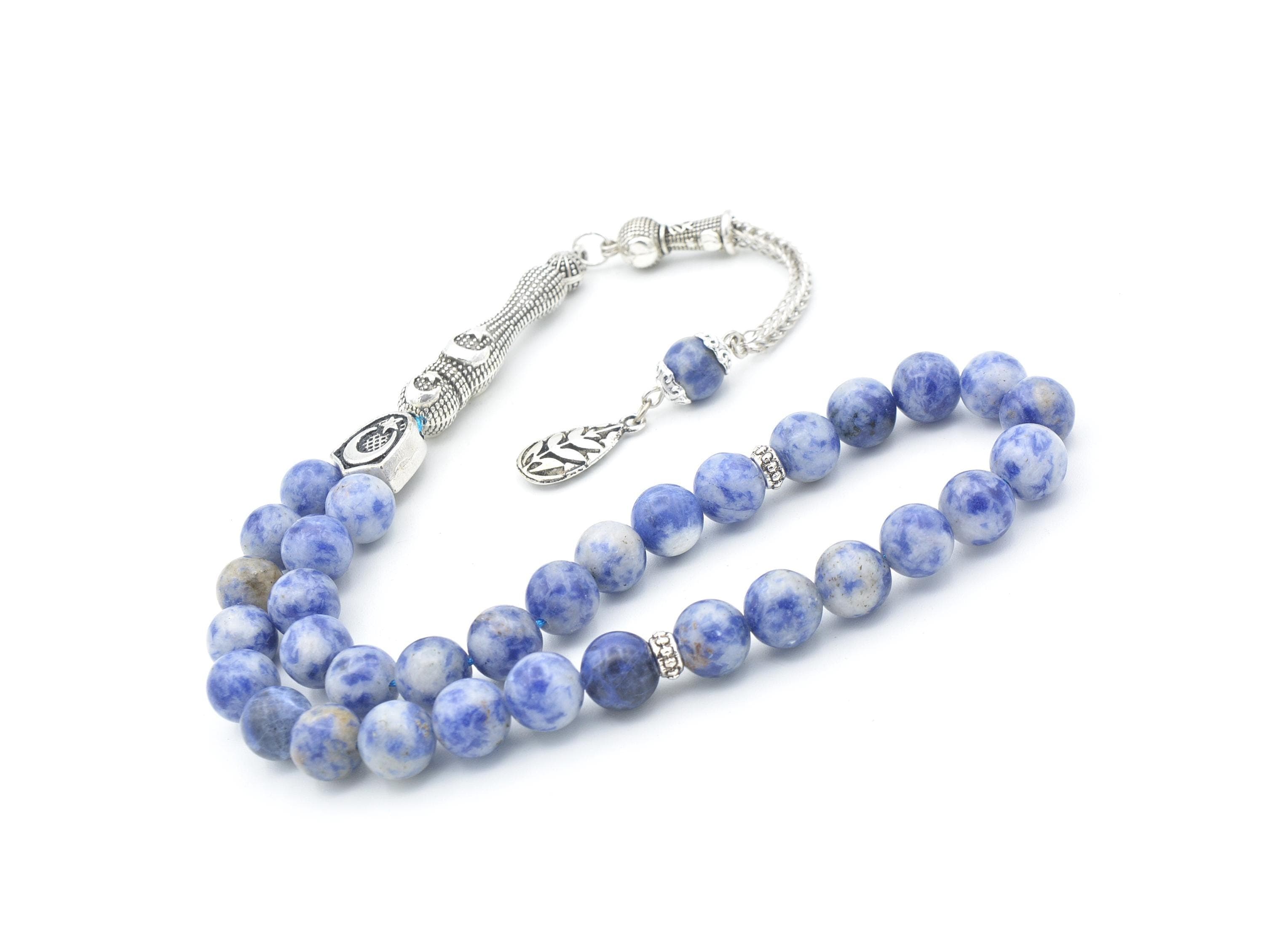 Sodalite 33 Prayer Beads, Sodalite 33 Beads Tasbih, Sodalite Islamic Misbaha, Sodalite Prayer Beads, Sodalite Tasbeeh, Sodalite Stone Tasbih