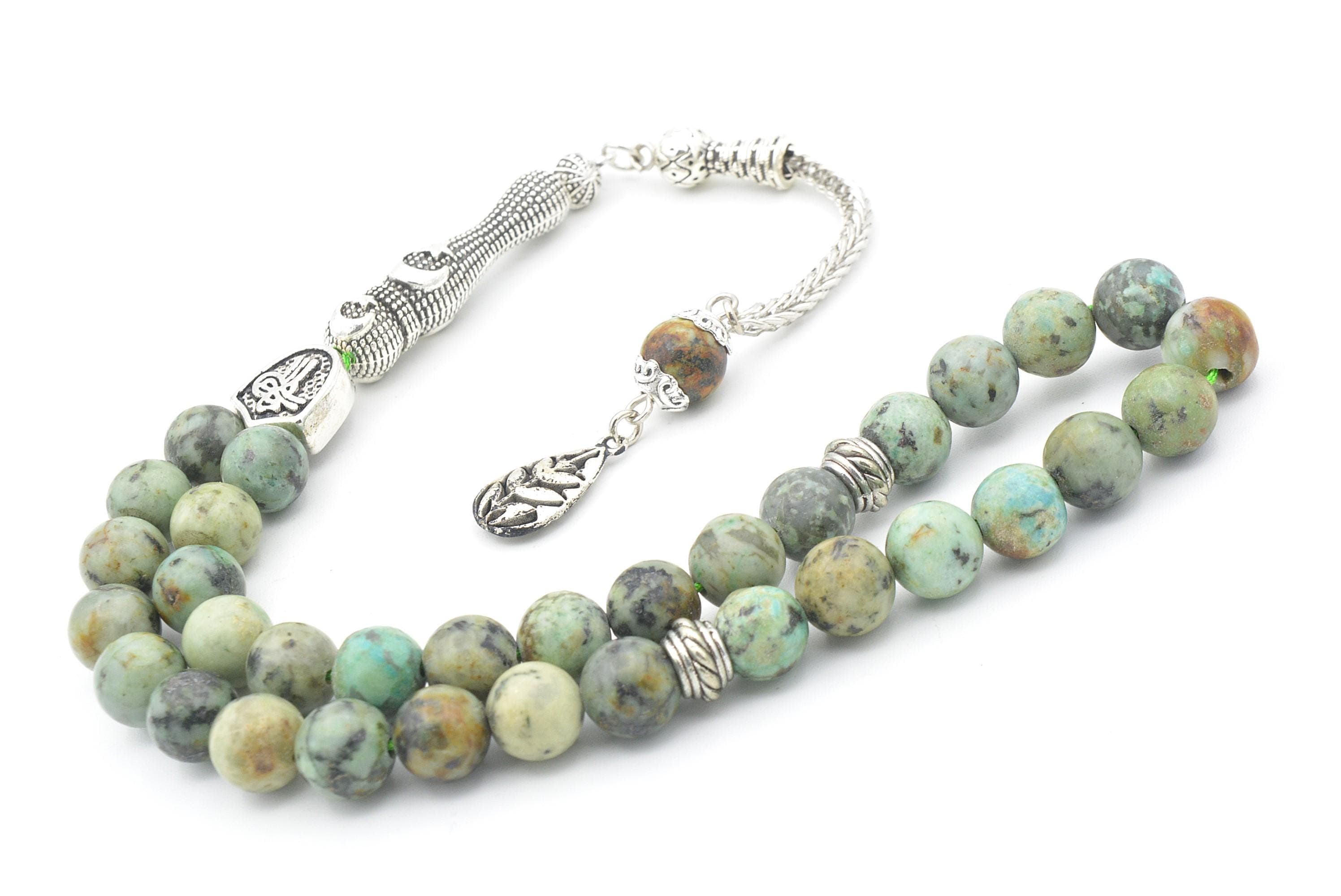 African Turquoise 33 Prayer Beads, African Turquoise 33 Beads Tasbih, Turquoise Islamic Misbaha, Turquoise Prayer Beads, Turquoise Tasbeeh - image 5