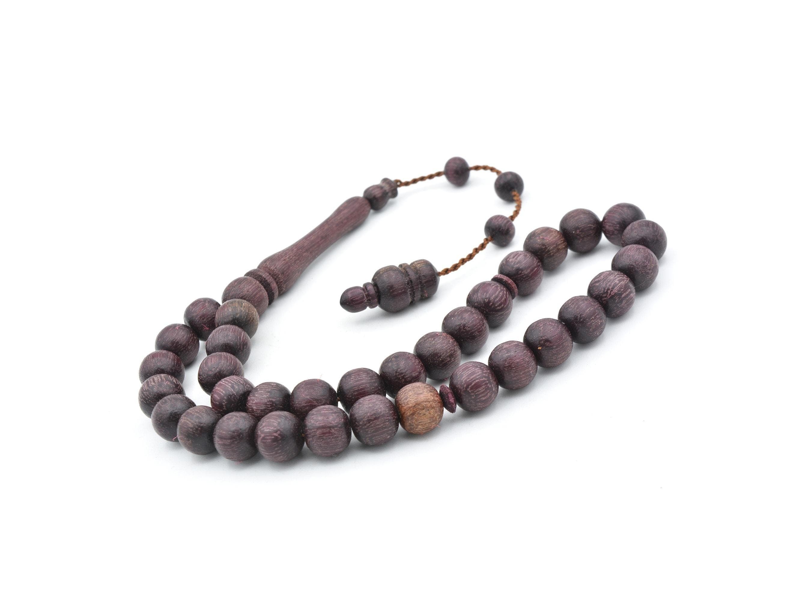 Rustem Master's Purple Rose Tree 33 Beads Tasbih, Plane Tree 33 Beads Tasbih, Misbaha, Purple Rose Tree Rosary, Tasbeeh, Plane Tree Rosary