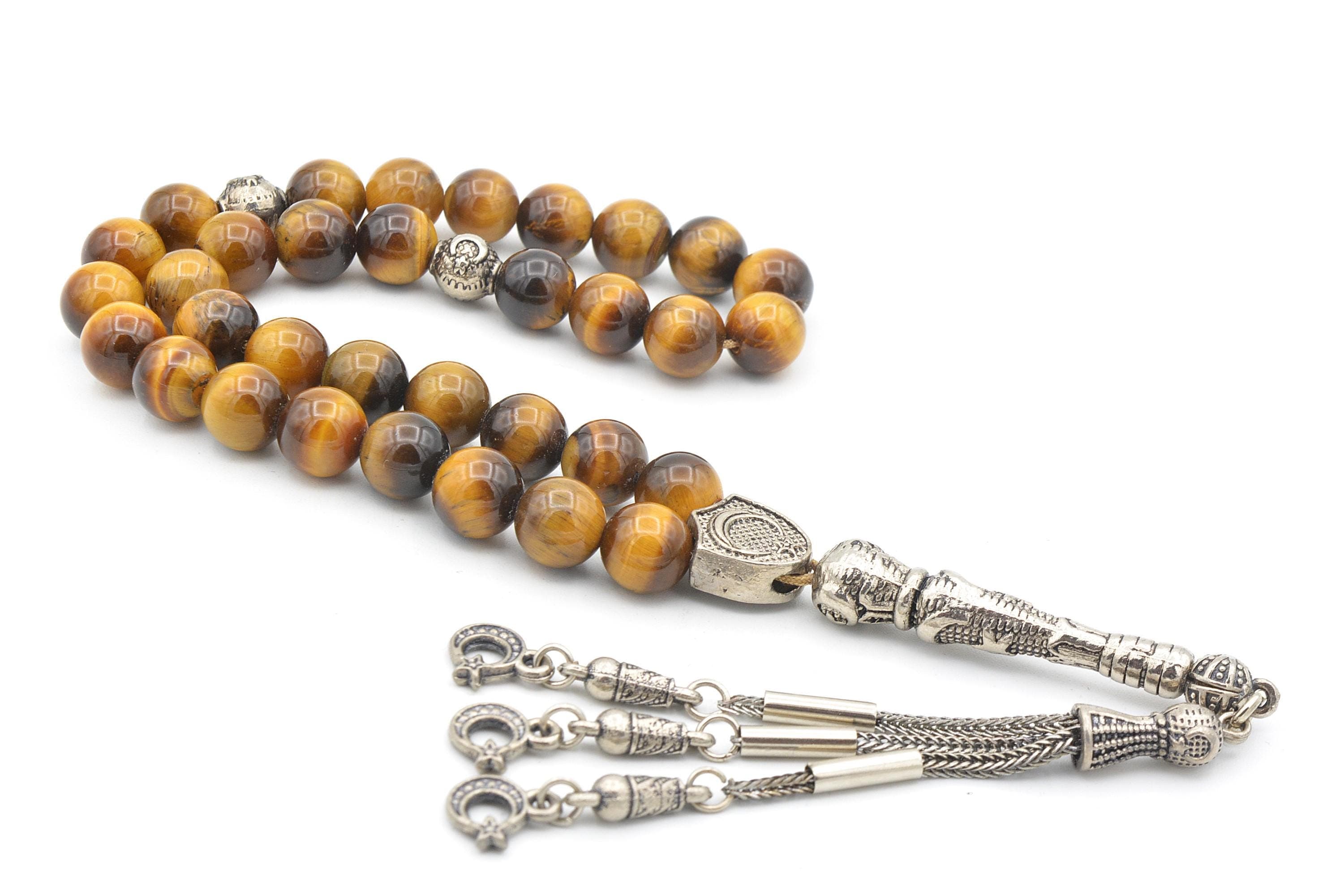 Tiger Eye 33 Prayer Beads, Tiger Eye 33 Beads Tasbih, Tiger Eye Prayer Beads, Tiger Eye Tasbeeh, Tiger Eye Stone Tasbih, Tiger Eye Rosary - image 3