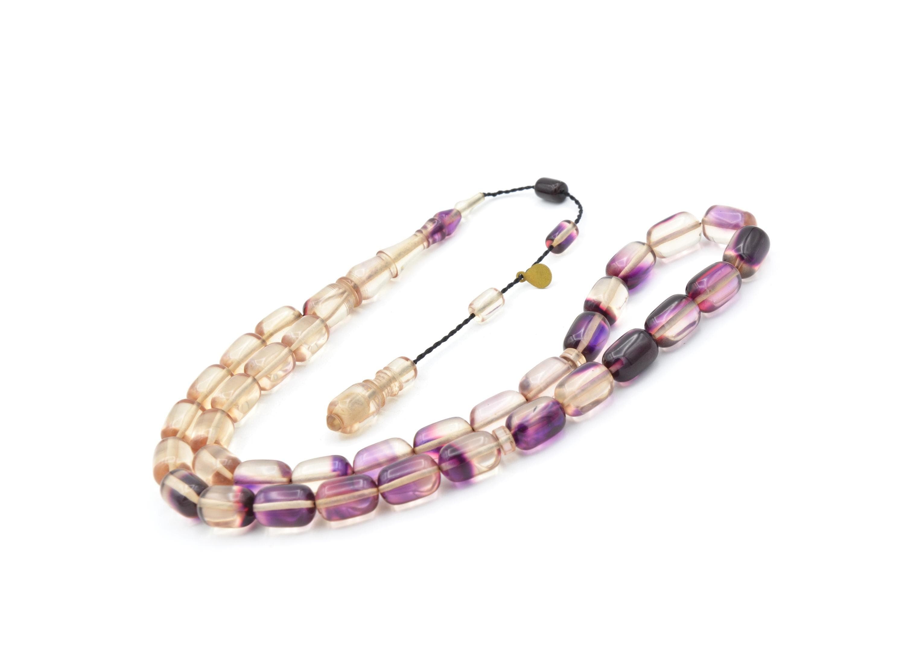Master Made Colorful Bakelite Amber Rosary, 33 Beads Tasbih Prayer Beads, Bakelite Amber, Amber 33 Beads, Purple Bakelite Amber 33 Beads
